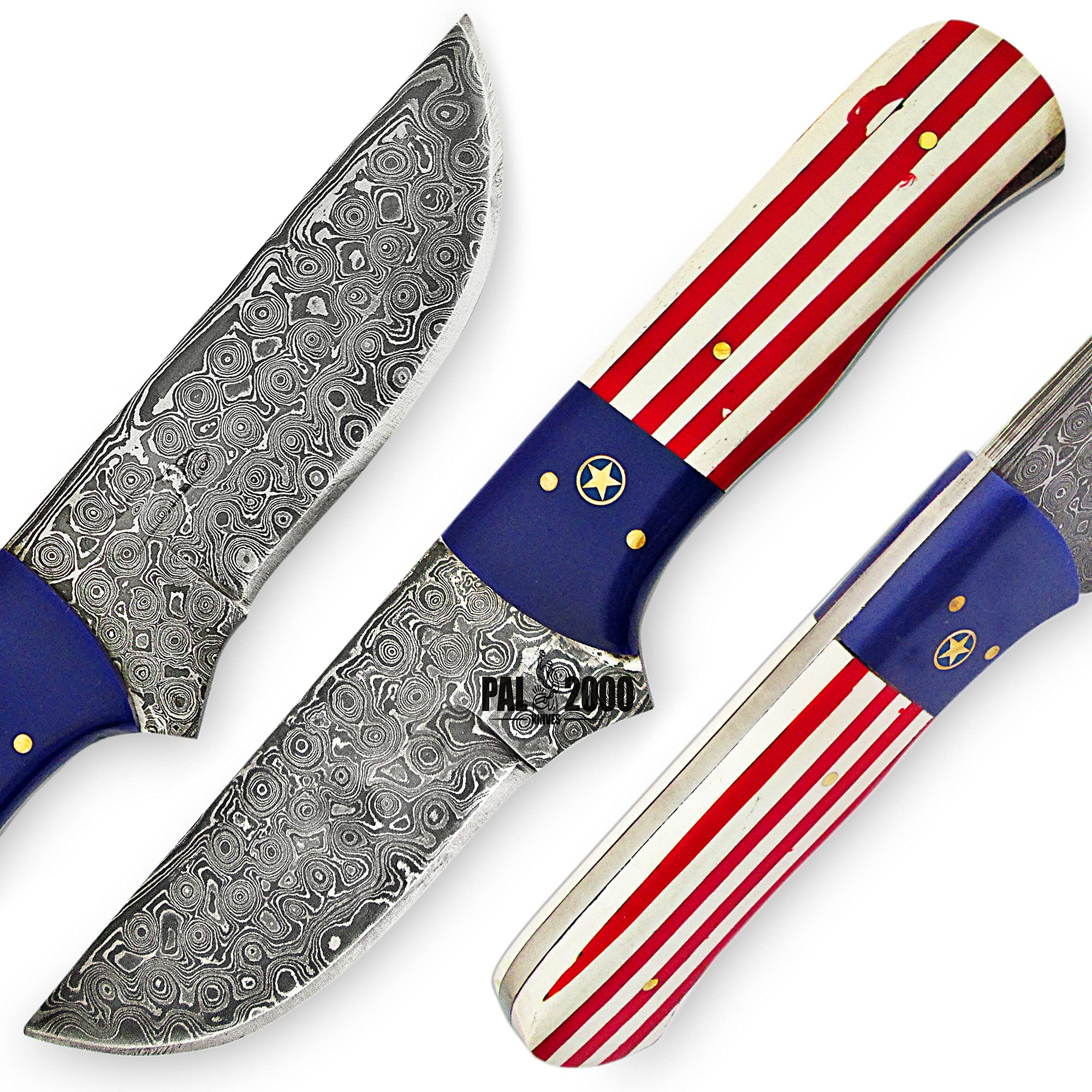 Premium Handmade Damascus Steel Hunting Tanto Knife - 9 Inch SK-9965 by PAL 2000 KNIVES | Outdoor Survival, Camping, Bushcraft & Tactical Use