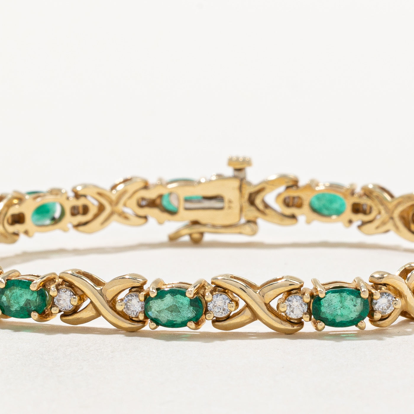 Emerald and Diamond Tennis Bracelet - 4.50ctw Gemstones with 1.05ctw Diamonds - 7 Inch Adjustable Length - Elegant Jewelry for Women - Perfect for Weddings, Parties & Special Occasions
