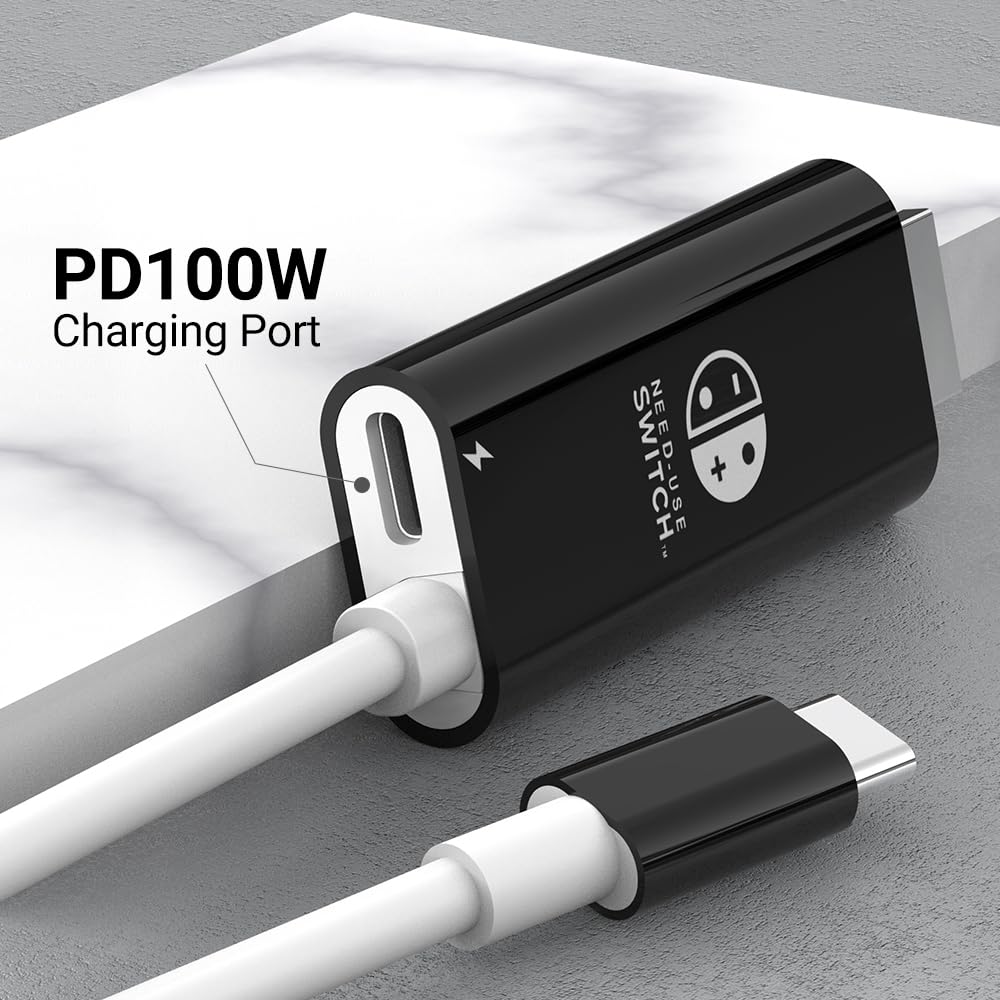 Nintendo Switch Dock & Switch OLED Dock - 6FT HDMI Cable, Type C to HDMI Adapter with 1080P@60Hz Output & 100W PD Charging - Perfect for TV Gaming & Home Entertainment