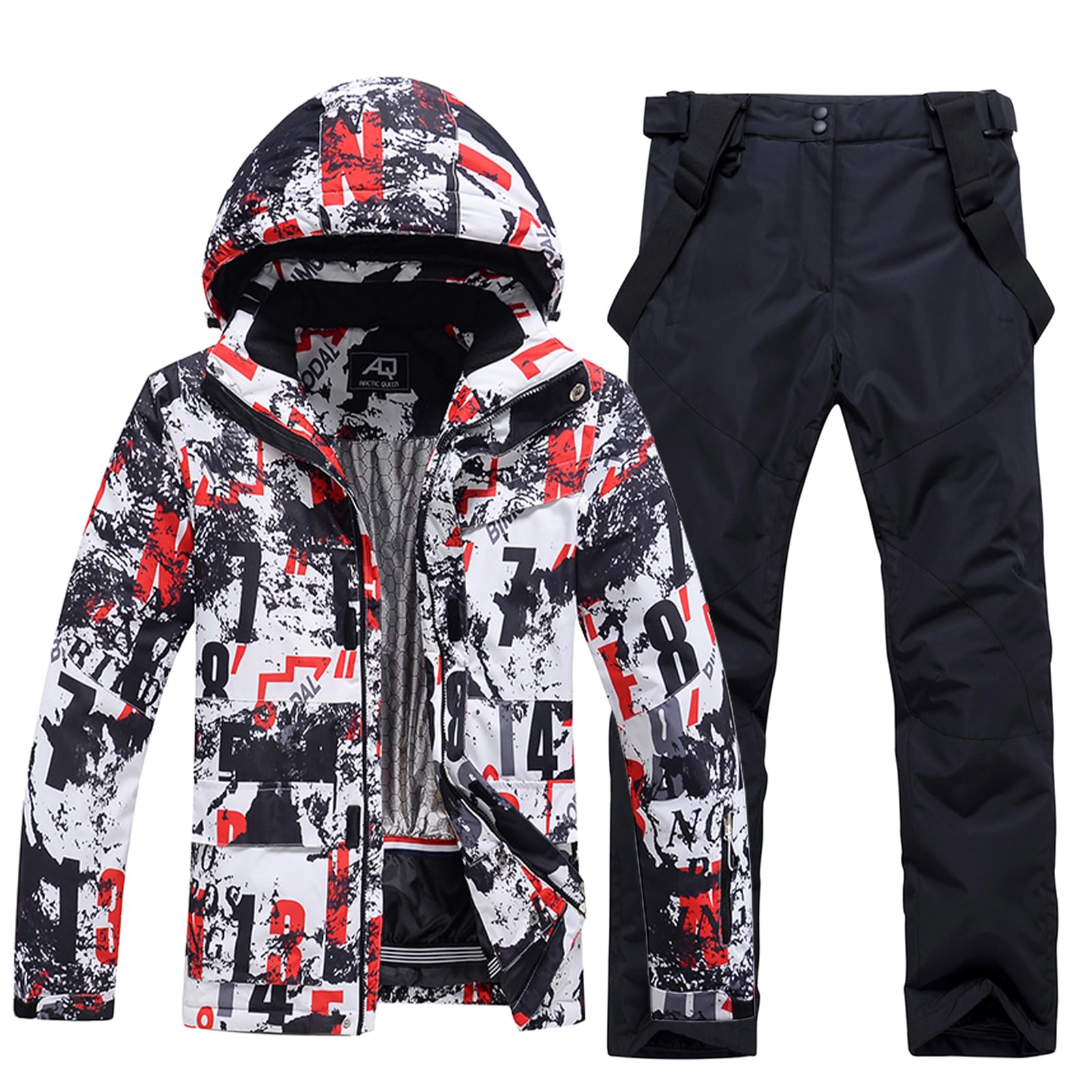 **Men's Waterproof Ski Jacket & Pants Set - Winter Warm Snowboarding Outfit for Cold Weather - Ideal for Skiing, Snowboarding & Outdoor Winter Sports**