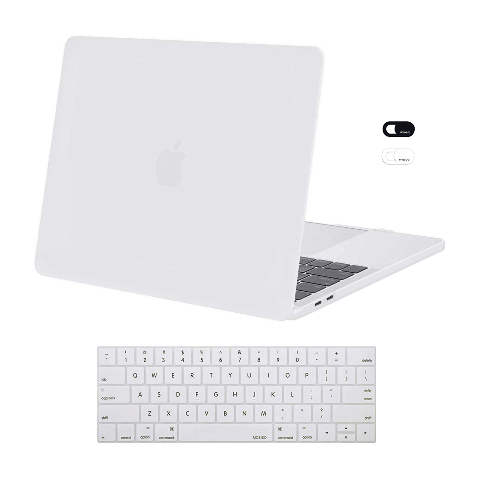 MOSISO MacBook Pro 13 inch Case (M2/M1, 2025-2016 Models A2338/A2251/A2289/A2159/A1989/A1708/A1706) - Hard Plastic Shell with Keyboard Skin & Webcam Cover - White | Perfect for Office, Travel & School Protection