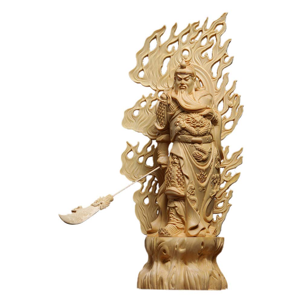 Chinese Guan Gong Statue for Wealth & Luck - Feng Shui Home Office Decor, Tabletop Ornament (H26cm) | Perfect Gift for Business Success & Prosperity | Ideal for Office Desk, Living Room, or Meditation Space