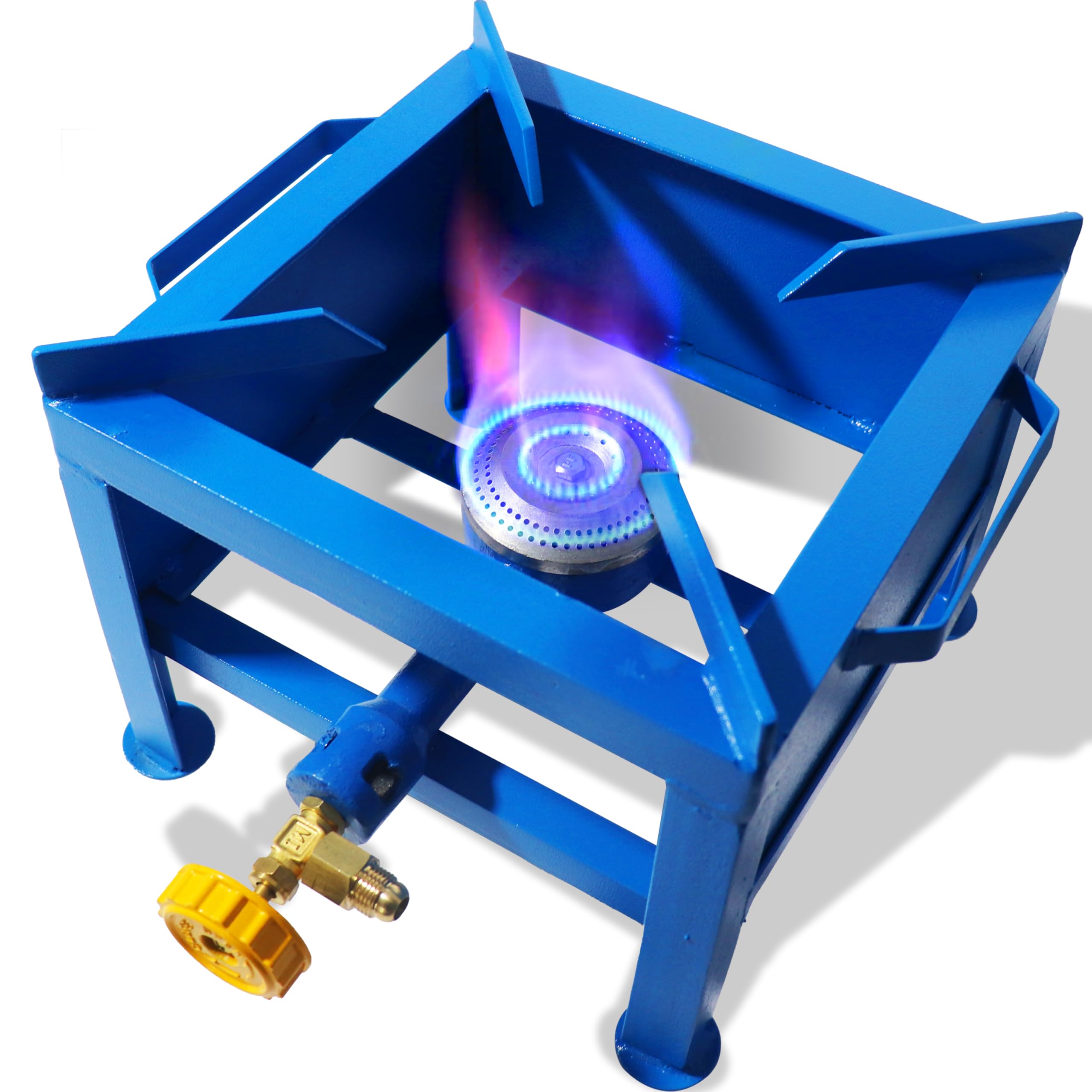 Portable Single Burner Propane Stove - Heavy Duty Cast Iron High Pressure Outdoor Cooker, High BTU Propane Burner for Turkey Frying, Seafood Boiling, Homebrewing | Perfect for Camping, Backyard BBQs, and Emergency Cooking