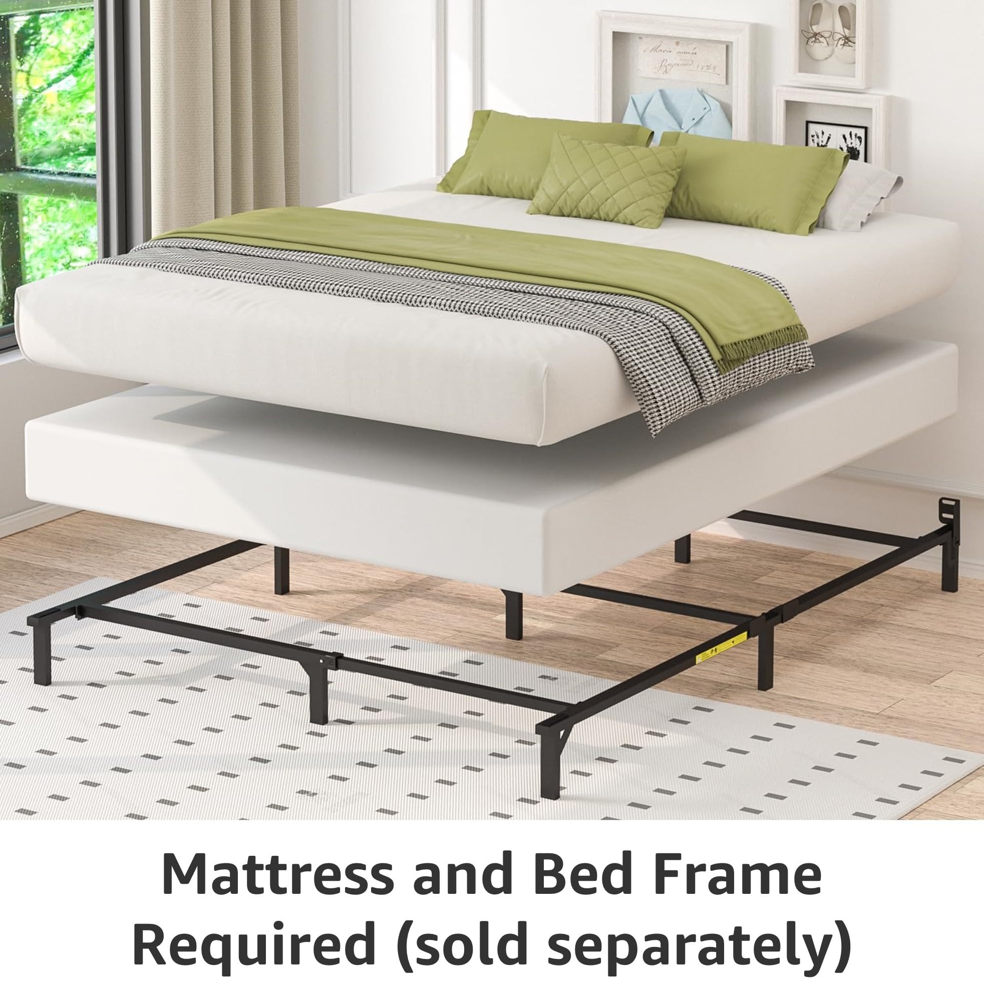 Amazon Basics Smart Box Spring Bed Base - 9-Inch Height Mattress Foundation for California King (83