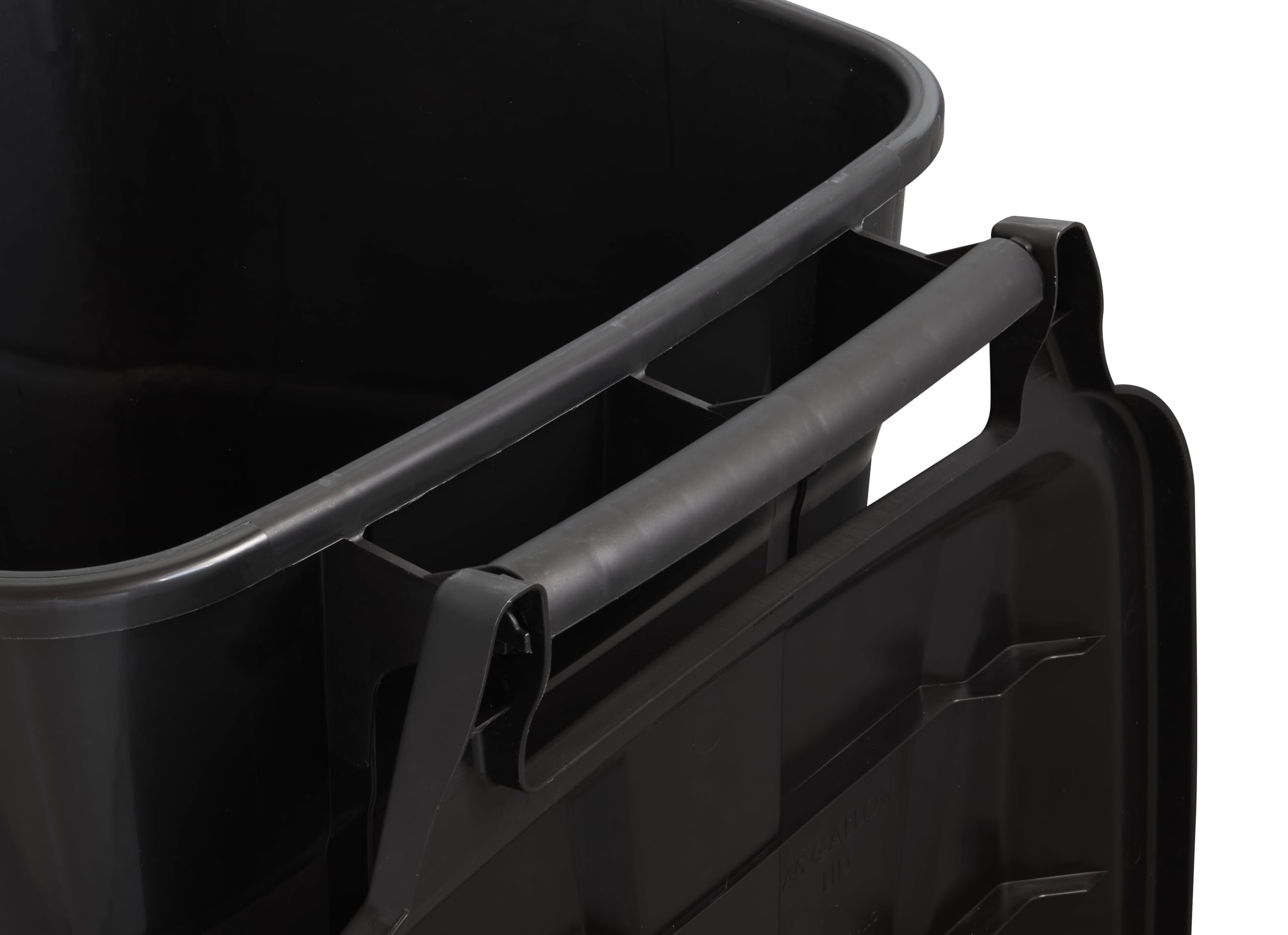 45 Gallon Heavy Duty Wheeled Trash Can with Lid & Handle - Large Outdoor/Indoor Garbage Bin for Garden, Yard, Kitchen & Commercial Use - Durable Plastic Waste Container (Black)