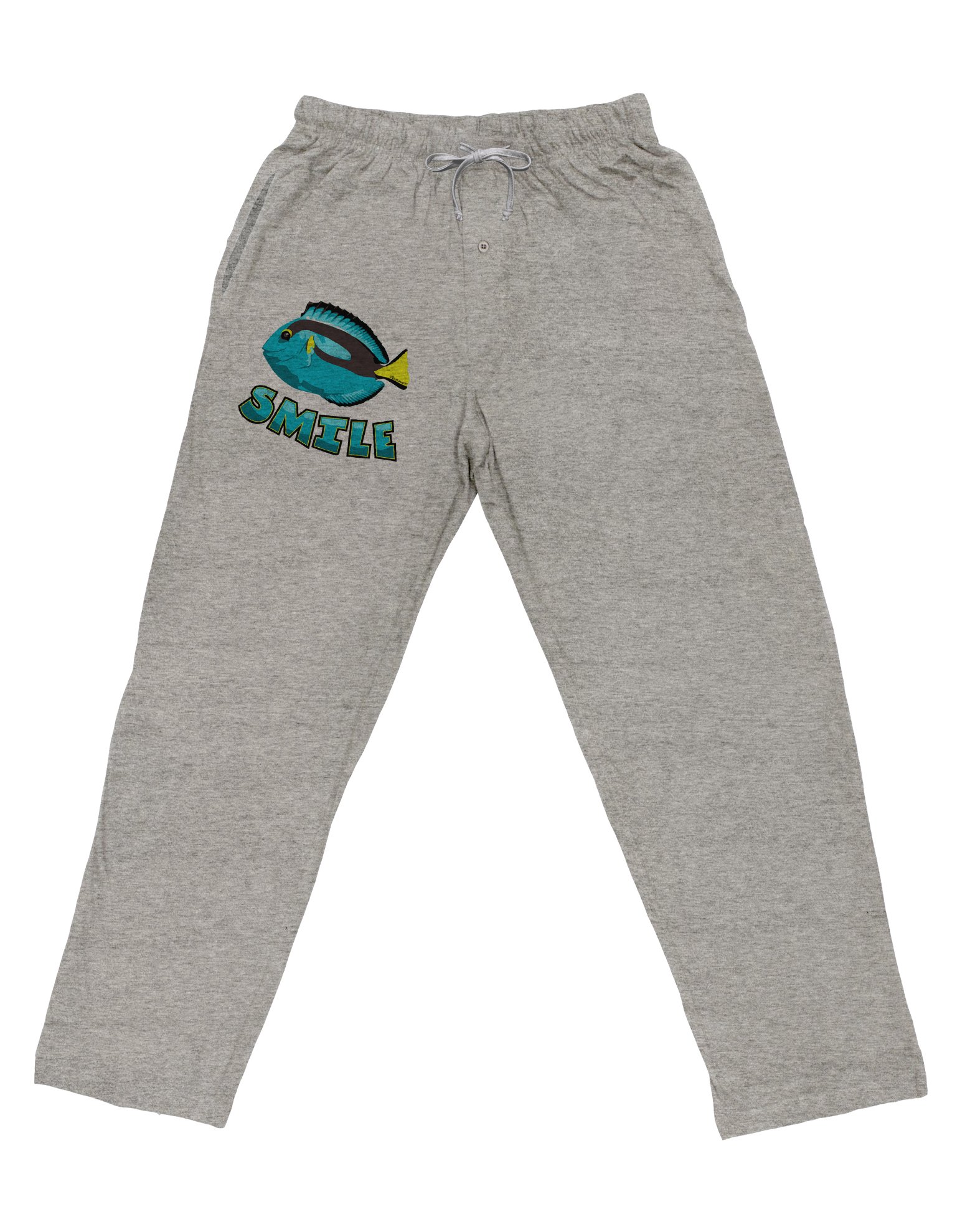 TooLoud Blue Tang Fish Print Smile Adult Loose Fit Lounge Pants - Comfortable Cotton Sleepwear for Men & Women, Perfect for Home Relaxation, Yoga, and Vacation
