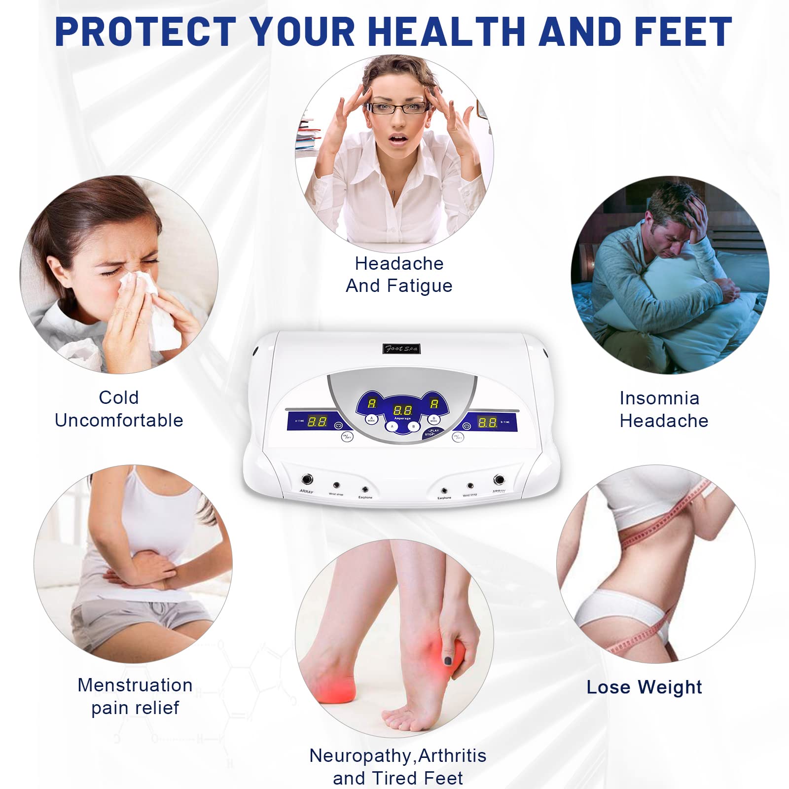 Dual Ionic Detox Foot Spa Machine - Professional Ion Detoxification Foot Cleanse with MP3 Player for Relaxation & Detox Therapy at Home