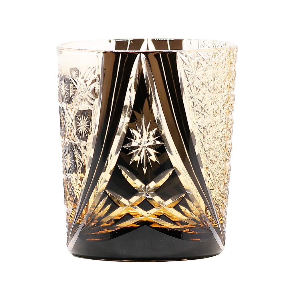 Premium Crystal Glass Old Fashioned Cocktail Glasses - 250ml Black Whiskey Rocks Glasses for Bourbon, Vodka & Wine - Elegant Barware for Home Bars, Parties & Gifts