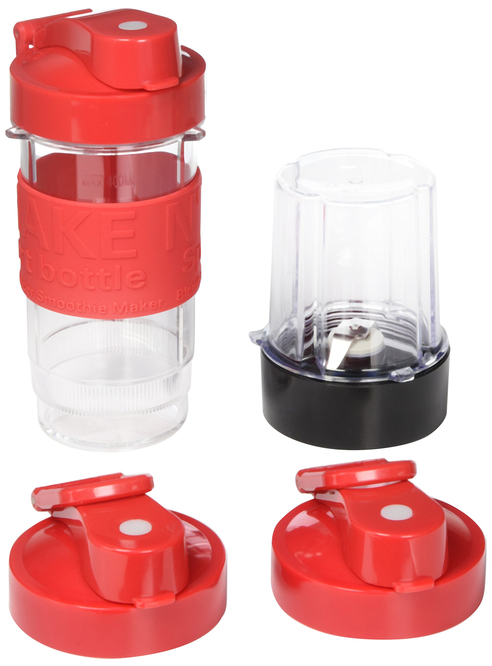 Mironi 500W Personal Mini Blender for Smoothies, Shakes & Food Prep - Includes Grinder Cup, 2 Portable Blender Bottles & Recipe Book - Perfect for Home, Office & Travel (Red)