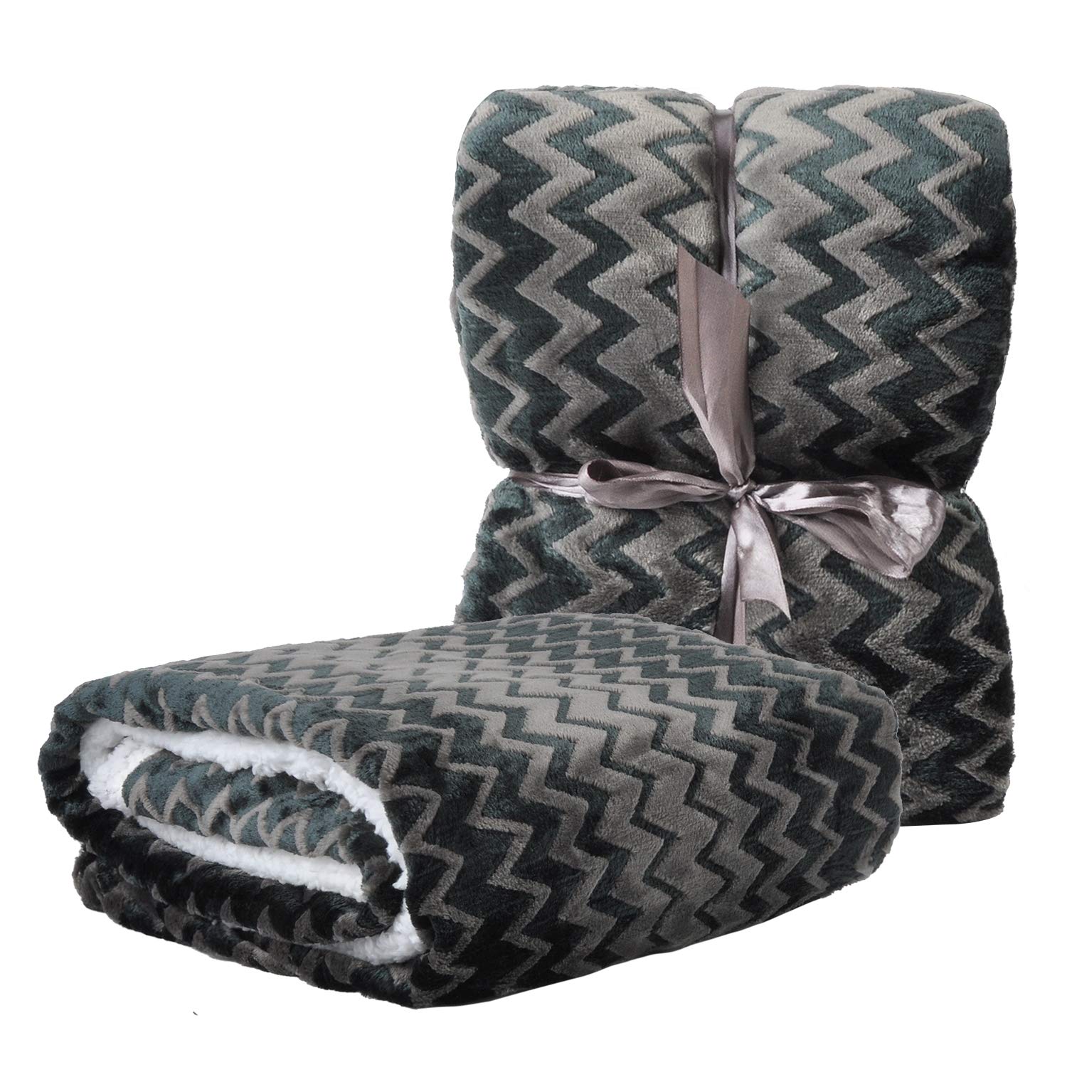 Super Soft Reversible Plush Flannel Sherpa Throw Blanket 50
