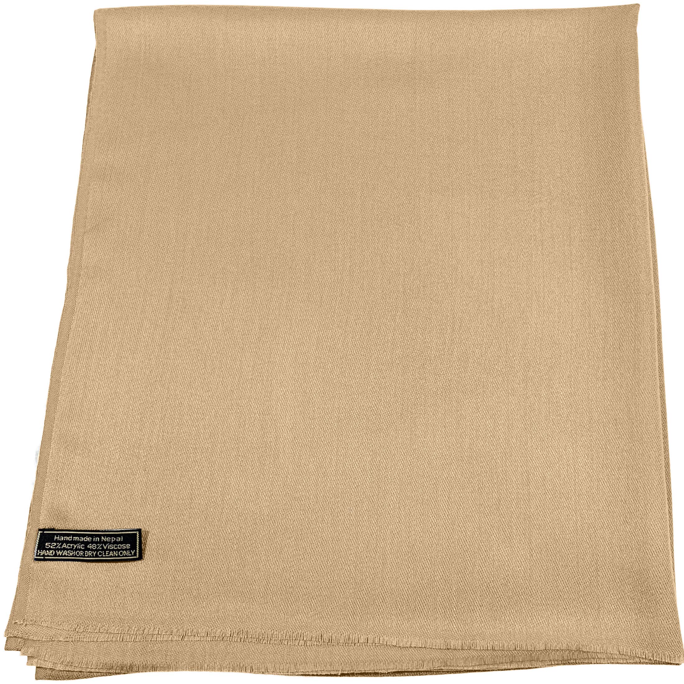 Premium Solid Color Nepalese Fringe Shawl Scarf - Soft Pashmina Wrap Stole for Women, Head Wrap & Face Cover (New) - Perfect for Yoga, Meditation, Beach Cover-Up & Winter Fashion Accessory