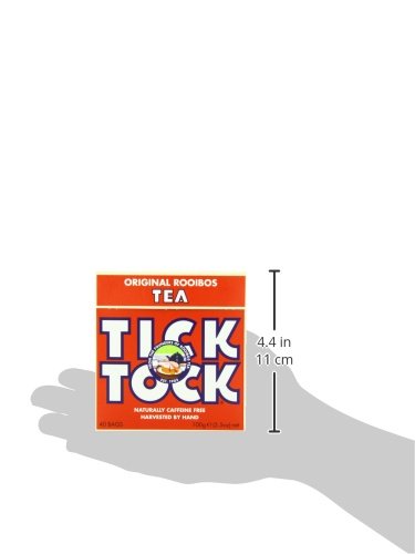 Organic Rooibos Tea Bags - 40 Count | TICK TOCK TEAS | Caffeine-Free Herbal Tea | USDA Certified | Perfect for Relaxation, Stress Relief & Evening Tea Time