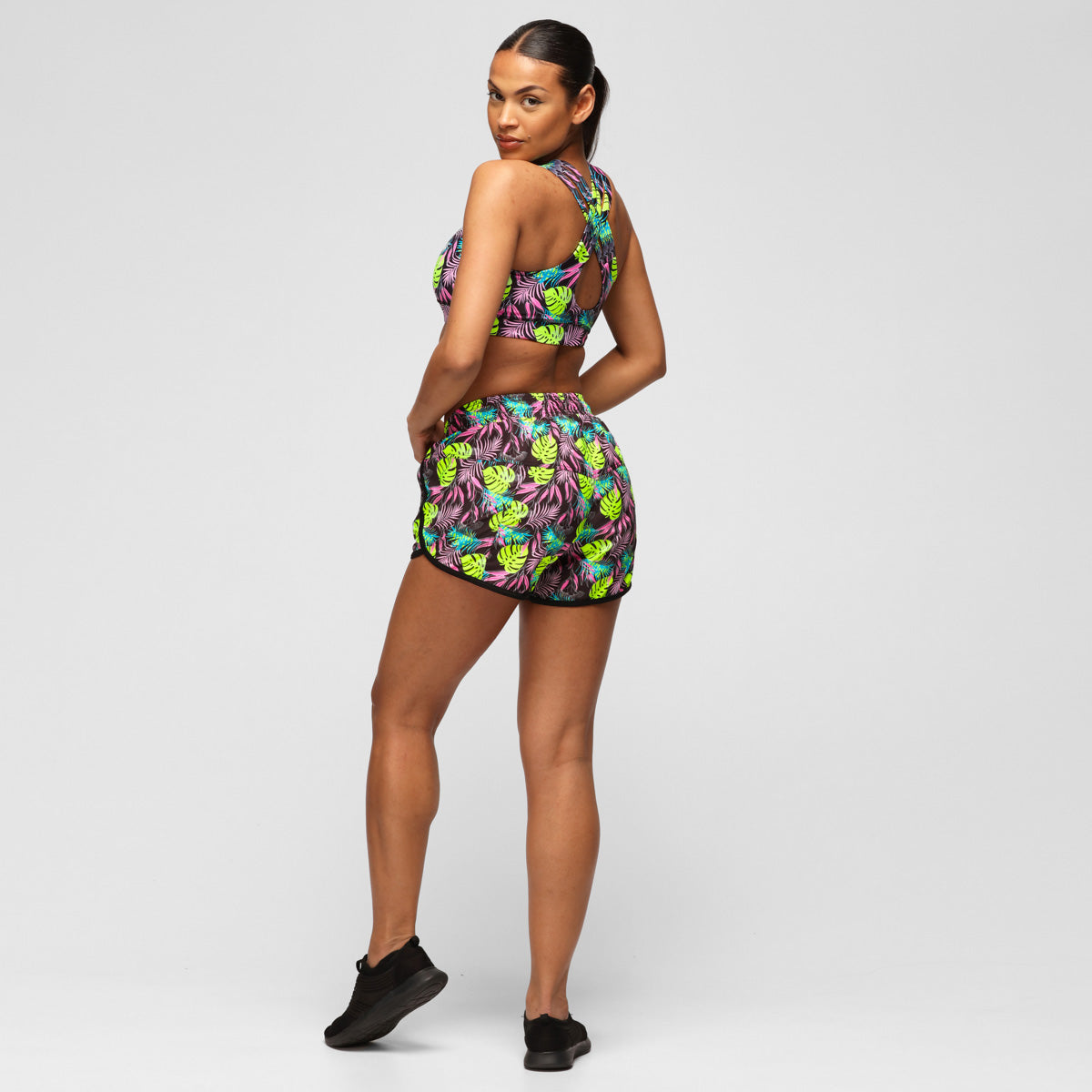 Twilight Palm Loose Fit Workout Shorts for Women - Comfortable Yoga Running Gym Athletic Shorts - Perfect for Yoga, Running, Gym & Lounge Wear