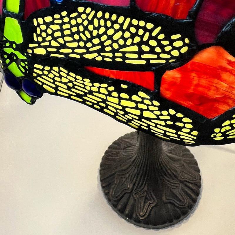 Minster Red & Blue 16 Dragonfly Tiffany Style Stained Glass Table Lamp - Elegant Home Decor for Living Room, Bedroom & Office