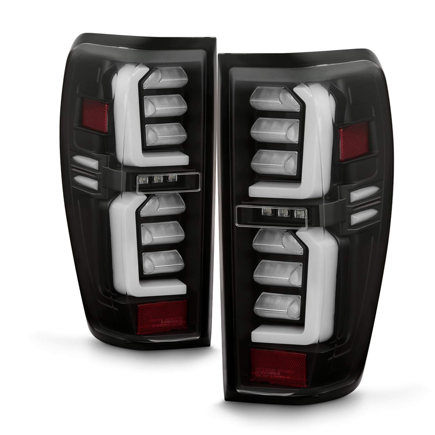 AKKON LED Tail Lights for 2019-2024 GMC Sierra 1500/2500HD/3500HD - Black Tube Bar Style Brake Lamps Pair (Driver & Passenger Side) - Upgrade for Non-LED Models | Enhanced Visibility & Stylish Look for Night Driving & Off-Road Adventures
