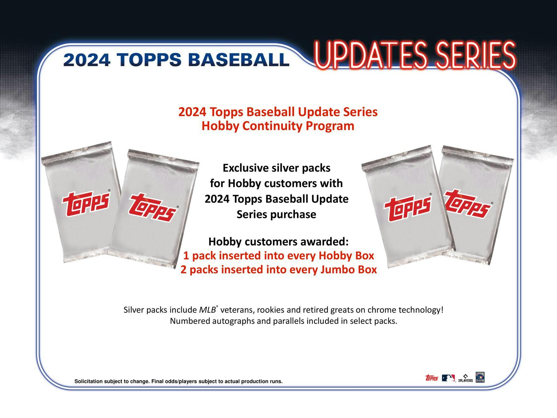 2024 Topps Update Series Baseball Hobby Jumbo Box - 24 Packs, 10 Cards Each | MLB Trading Cards Collection for Collectors & Fans | Perfect for Gifts, Investments & Fantasy Baseball