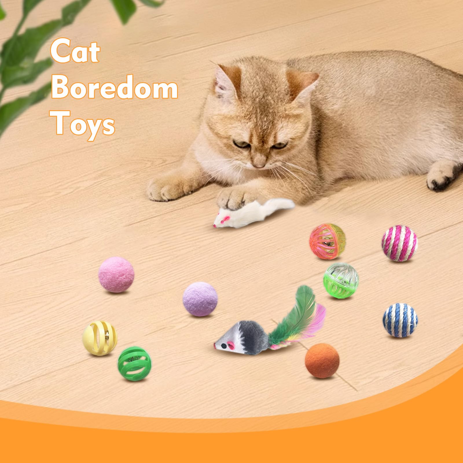 34 Pack Interactive Cat Toys for Indoor Cats - Spring Toys, Mouse, Catnip Ropes, Balls & Bells - Fun Playtime for Kittens & Adult Cats - Perfect for Exercise, Bonding & Stress Relief