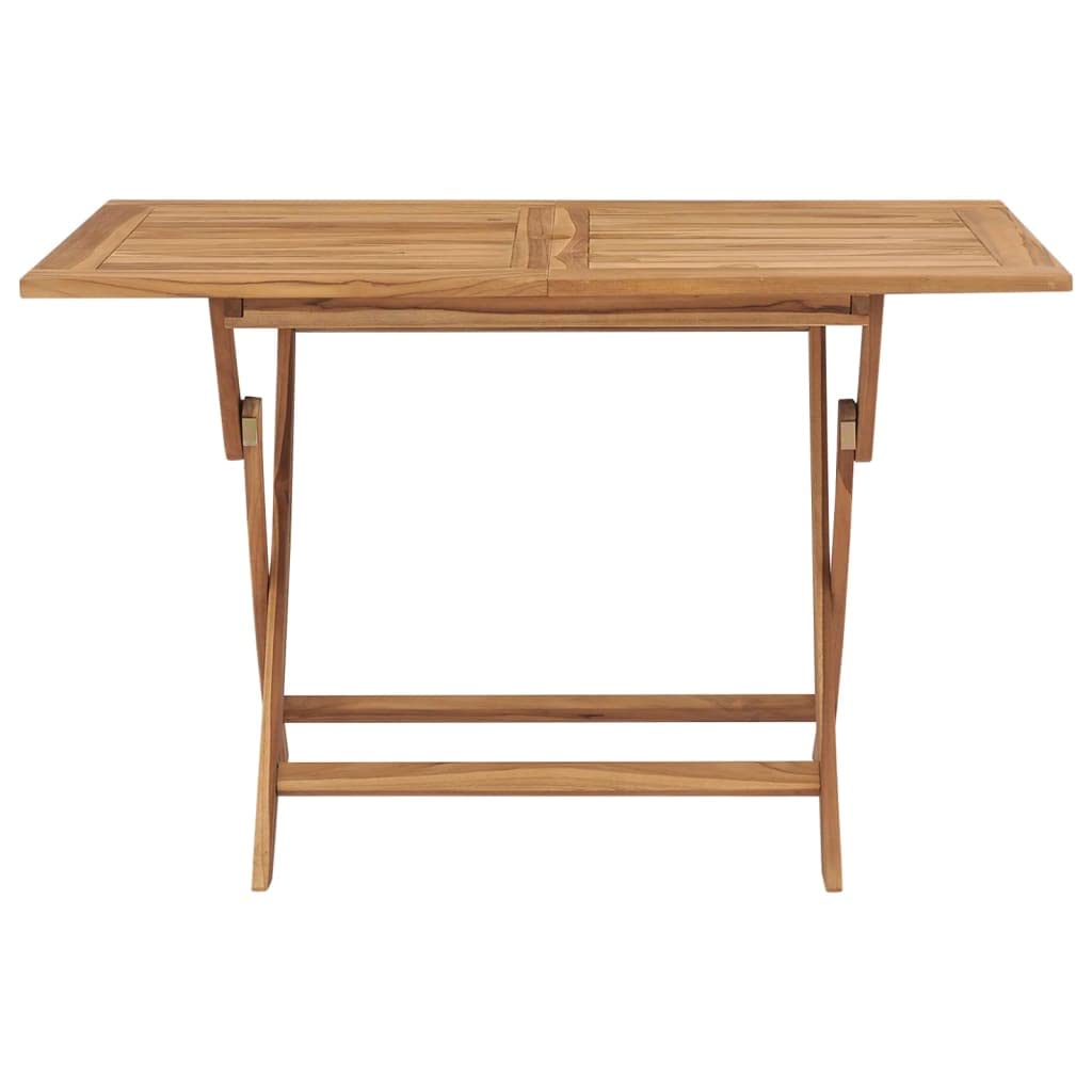 Premium Solid Teak Wood Folding Patio Table - Weatherproof Outdoor Dining Table with Umbrella Hole - Smooth Sanded Finish - Easy Assembly - 47.2