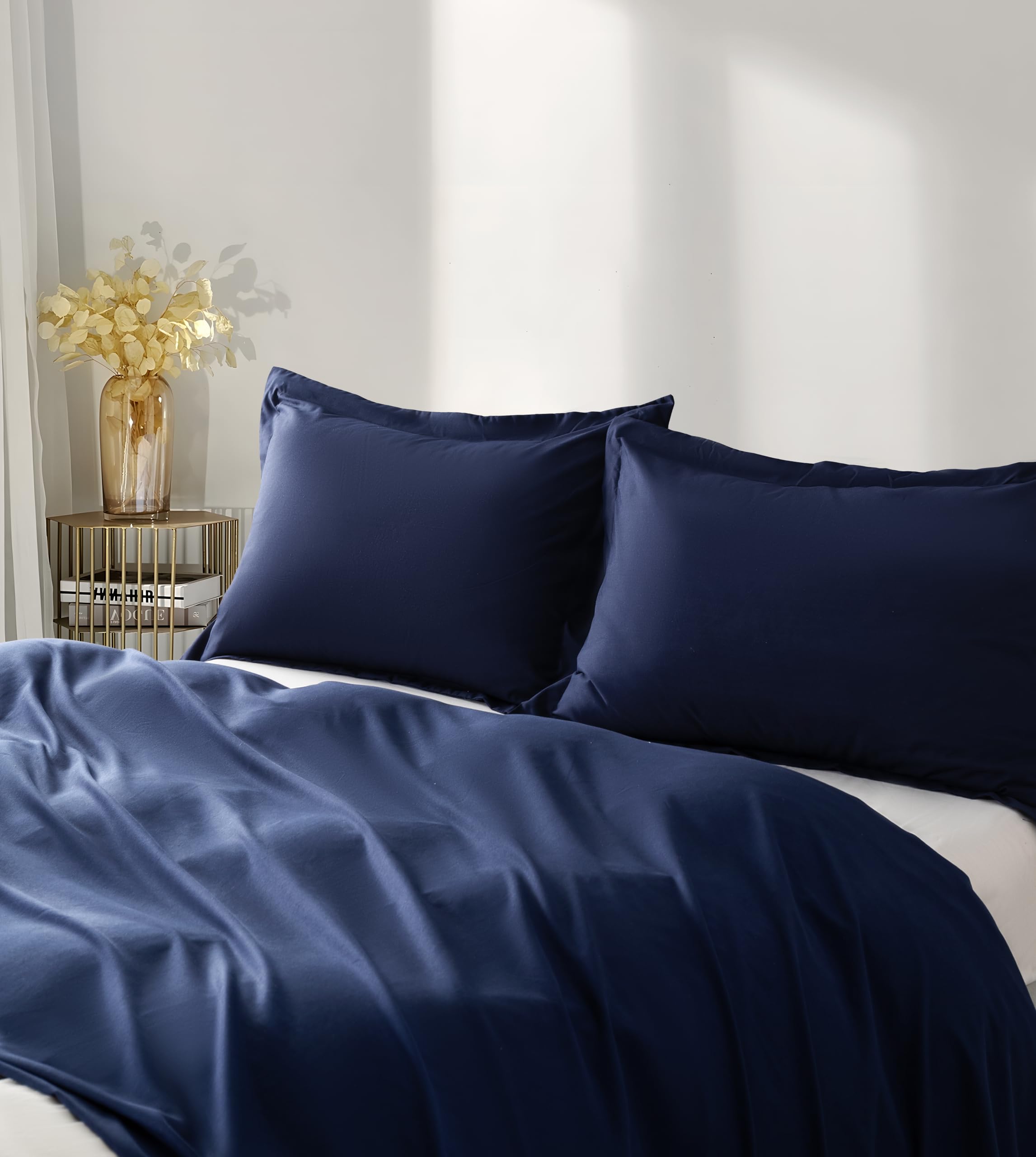 2 Pack Toddler Pillow Cases 12x16 Inches - Navy Blue Soft Breathable Microfiber Pillow Covers with Wide Edge Envelope Closure | Non-Shrinking Kids Bedding for Nursery, Daycare & Travel