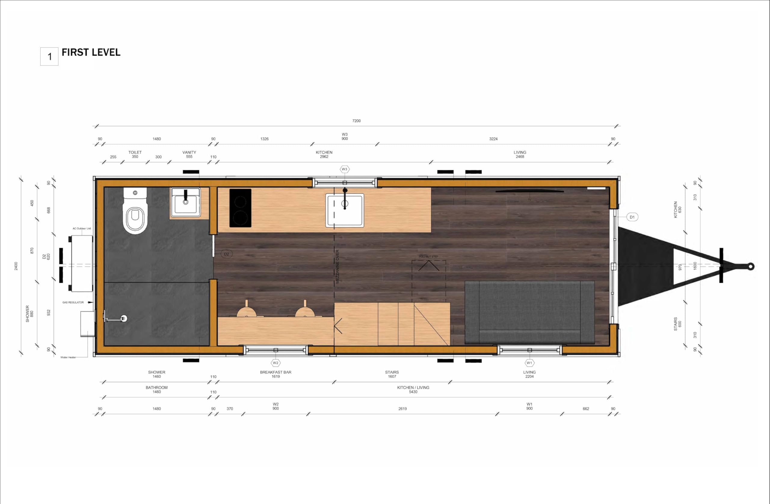 23.5'x8' Tiny Mobile Home with Loft - 188 Sq Ft Living Space with Kitchen, Desk & Bathroom | Perfect for Off-Grid Living, Vacation Homes & Backyard Guest Houses