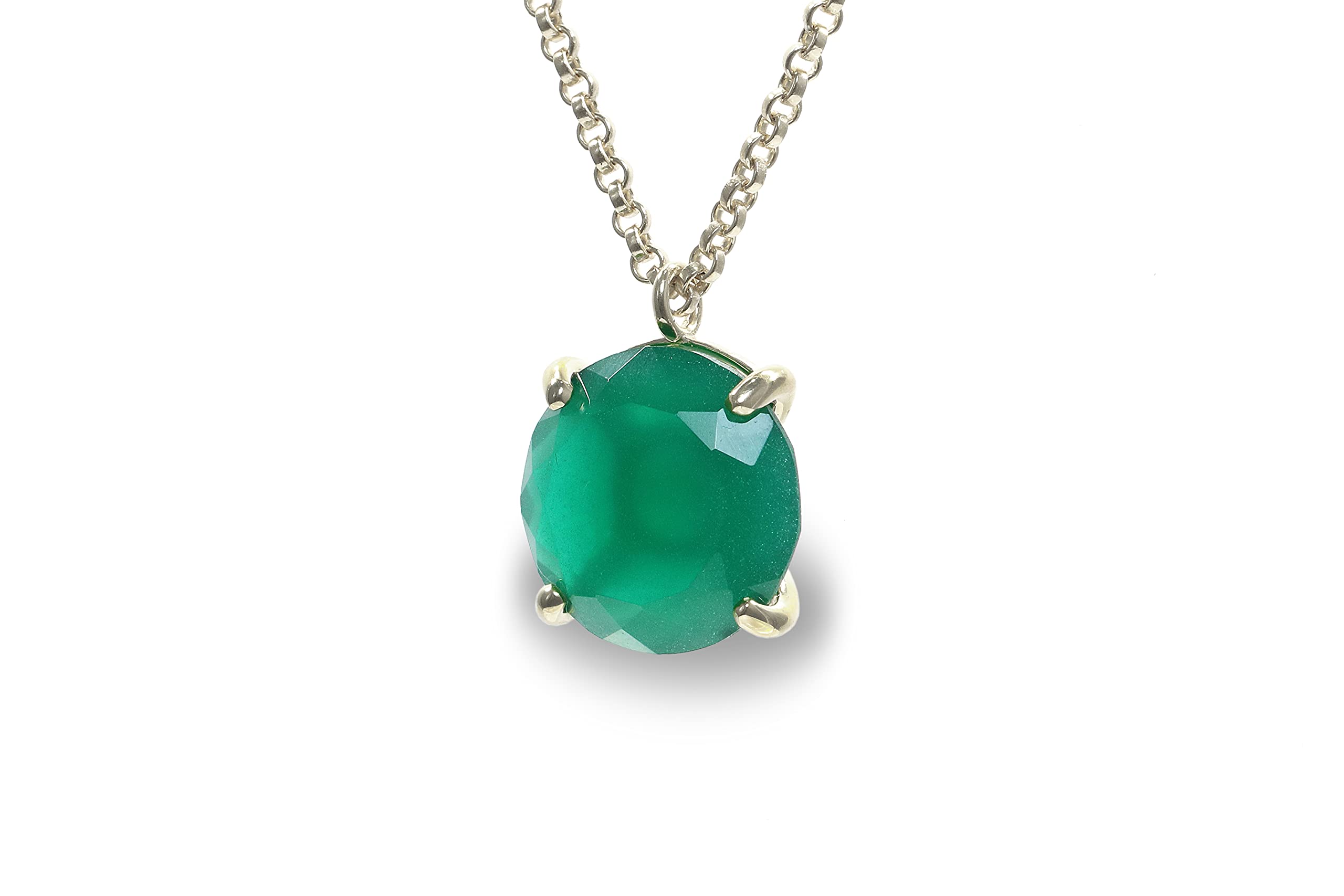 Handmade Green Onyx Statement Necklace for Women - Customizable Pendant Jewelry for Bridal, Wedding, Anniversary & Mother's Day Gifts | Birthstone Necklace for Special Occasions & Everyday Elegance