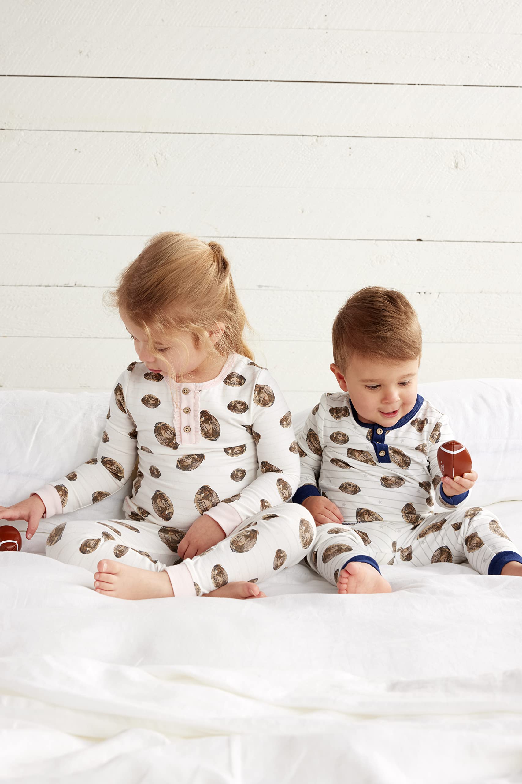 Mud Pie Baby Toddler Girl Sports Pajama Set - Soft Cotton 2-Piece Pajamas for Girls, Cute Athletic Sleepwear for Playtime & Bedtime - Perfect for Sleepovers, Lounging, and Playdates