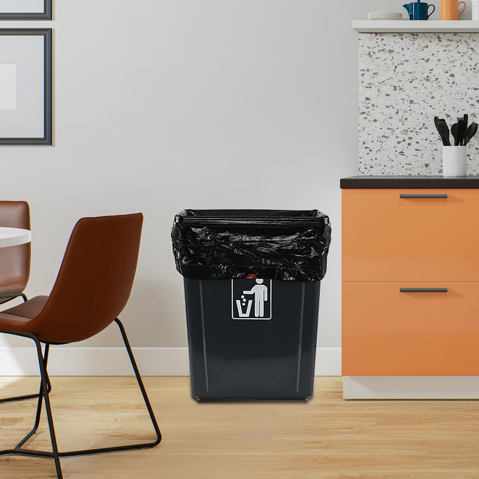13 Gallon Drawstring Trash Bags - 102 Count Heavy Duty Kitchen Garbage Bags, Black | Perfect for Home, Office, and Outdoor Waste Disposal