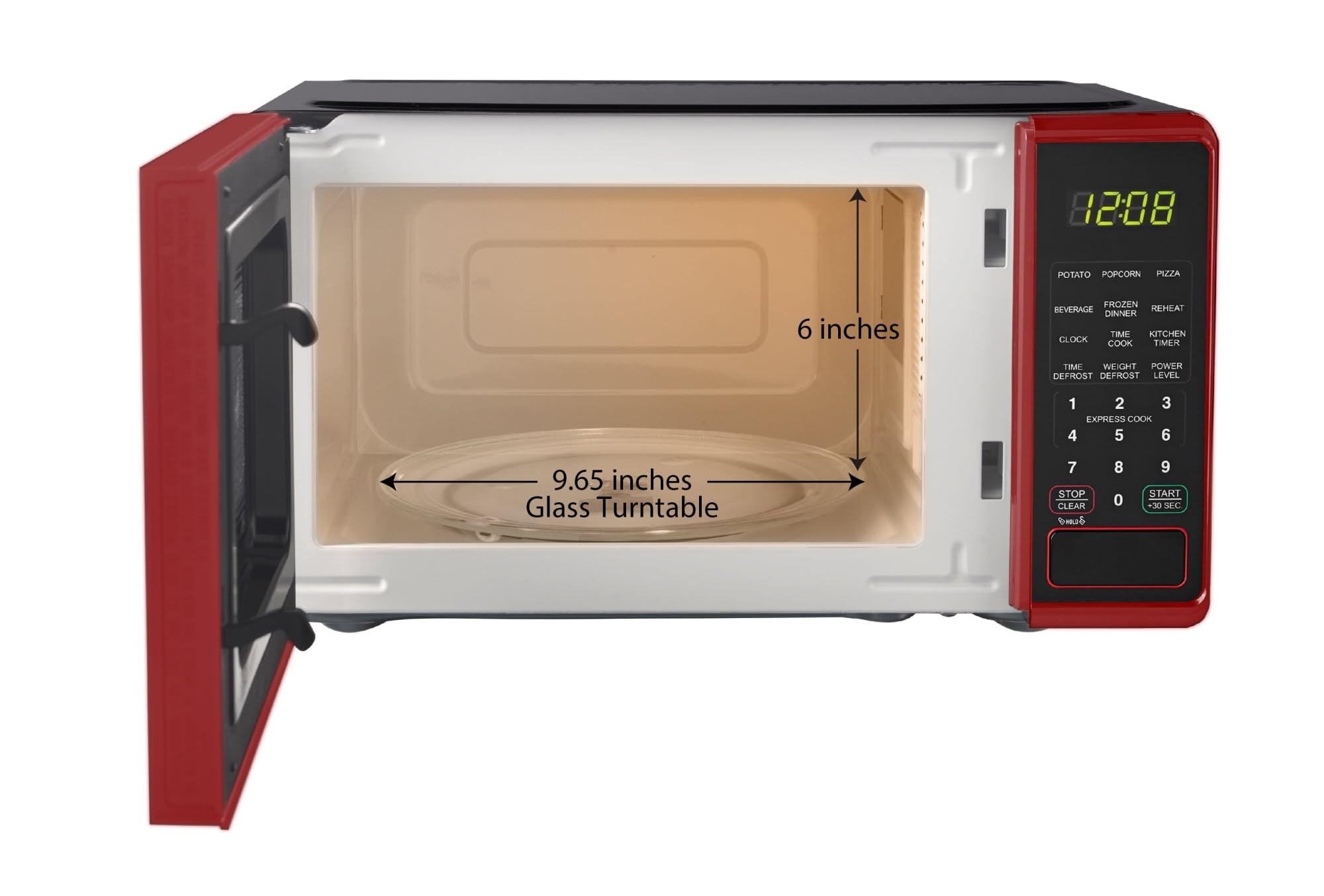 0.7 cu. ft. Red Countertop Microwave Oven - 700W Compact Microwave for Small Kitchens, Dorms & Offices - Fast Cooking & Reheating