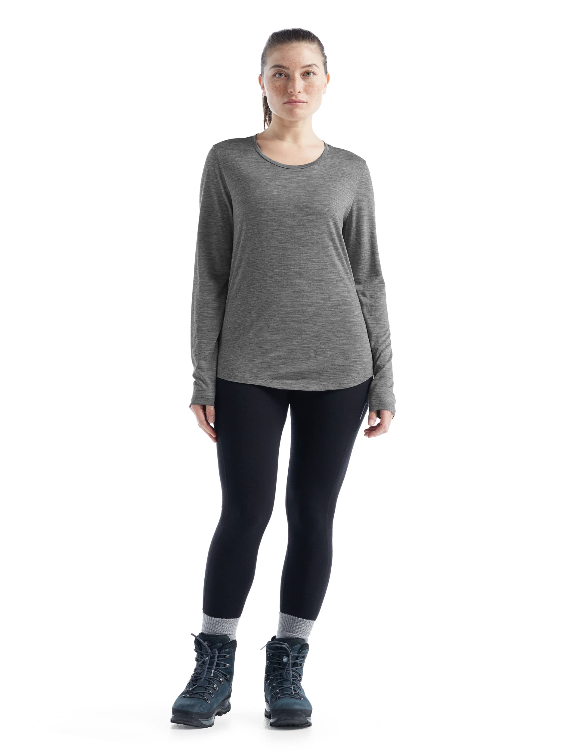 Icebreaker Women's Sphere II Long Sleeve Merino Wool T-Shirt - Breathable, Odor-Resistant & Moisture-Wicking Base Layer for Hiking, Travel & Outdoor Activities