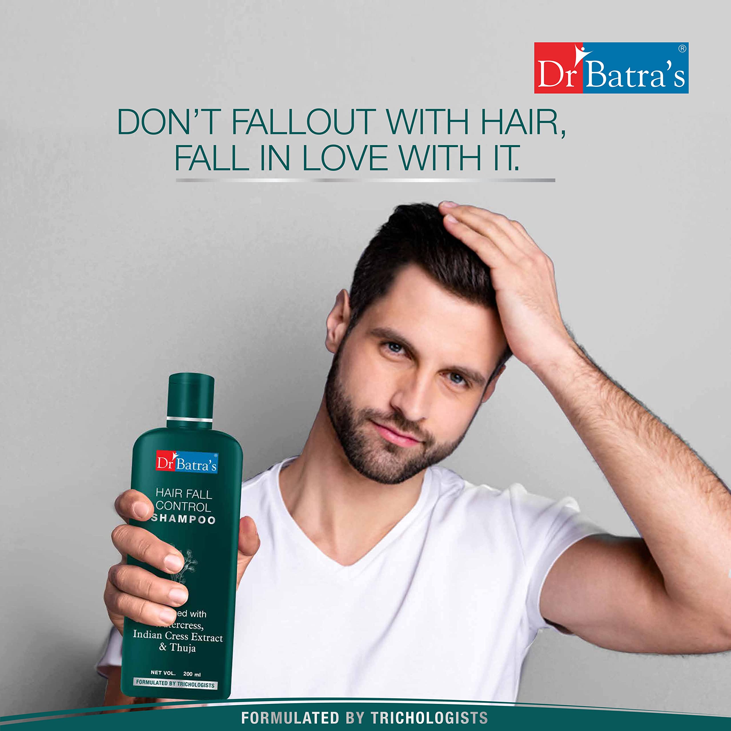 Dr Batra's Hair Fall Control Combo Kit - 125ml Serum, 200ml Oil & 200ml Shampoo with Thuja & Henna | Reduce Hair Loss & Promote Growth | Perfect for Daily Hair Care Routine & Scalp Treatment