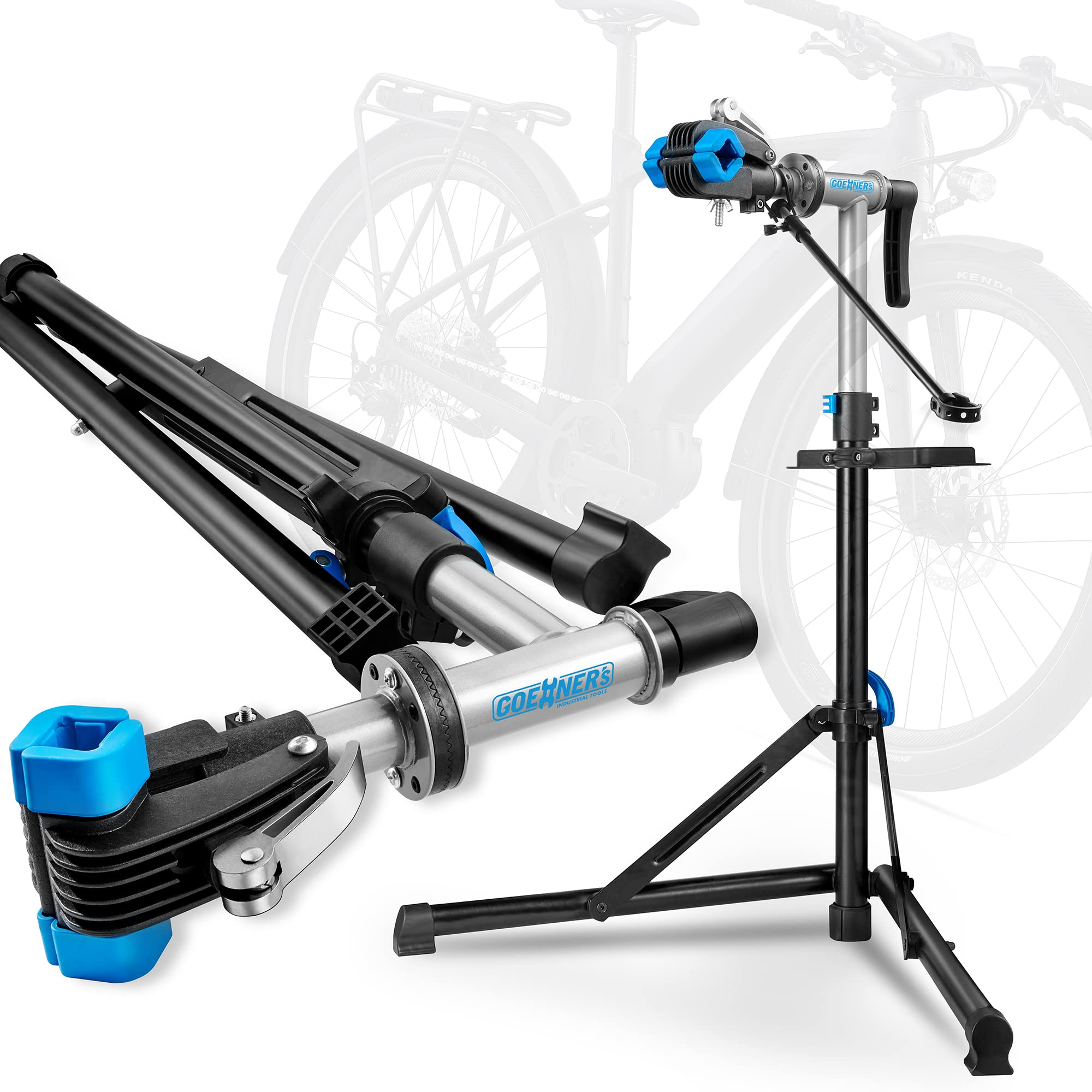 GOEHNER Heavy Duty Bike Repair Stand - 100 lbs Capacity for E-Bikes, Mountain & Road Bikes | Professional Bicycle Maintenance Stand for Home Garage & Bike Shops