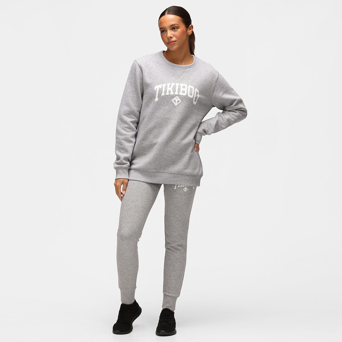 Stylish Grey Athleisure Sweatshirt for Women - Soft Comfortable Pullover Hoodie - Perfect for Yoga, Gym & Casual Wear