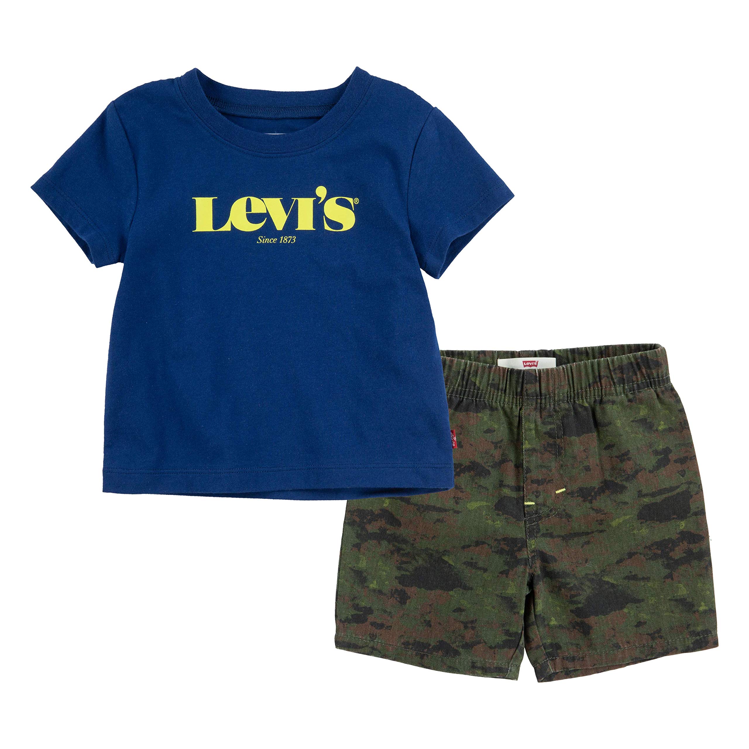 Levi's Baby Boys Graphic T-Shirt and Shorts 2-Piece Outfit Set | Soft Cotton Playwear for Toddlers | Perfect for Playdates, Daycare & Summer Adventures