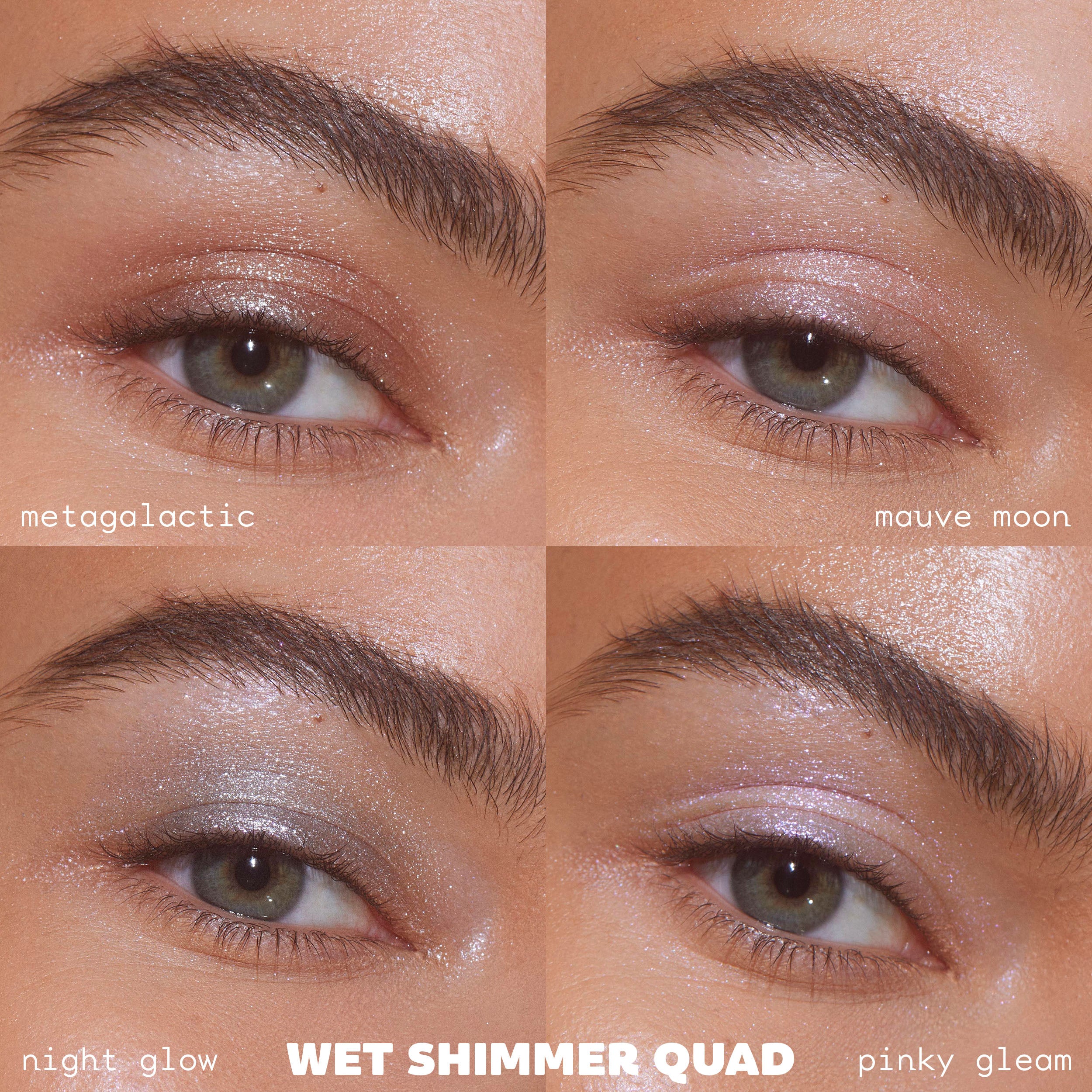 Wet Shimmer Quad Eyeshadow Palette - Long-Lasting Pigmented Makeup for Party & Night Out - Perfect for Glamorous Evening Looks & Special Occasions