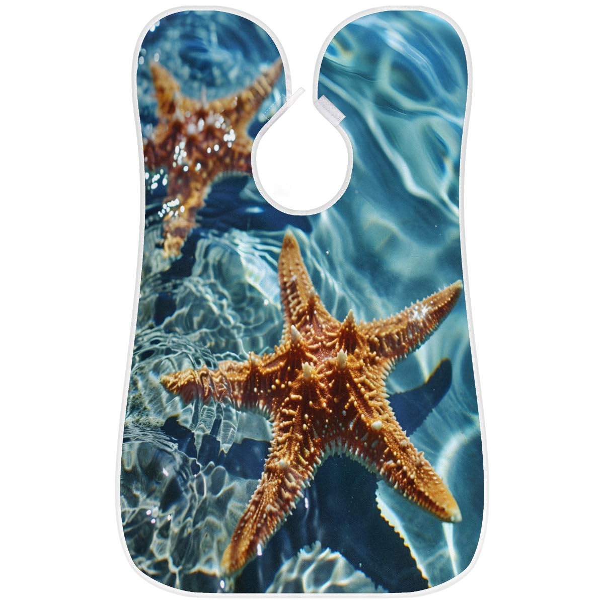 Sea Water Starfish Beard Shaving Bib for Men - Waterproof Makeup & Hair Dye Apron for Women - Barber Cape for Haircut & Beard Trimming - Sink Hair Catcher & Grooming Tool - Perfect for Salons, Home Grooming & DIY Hair Coloring