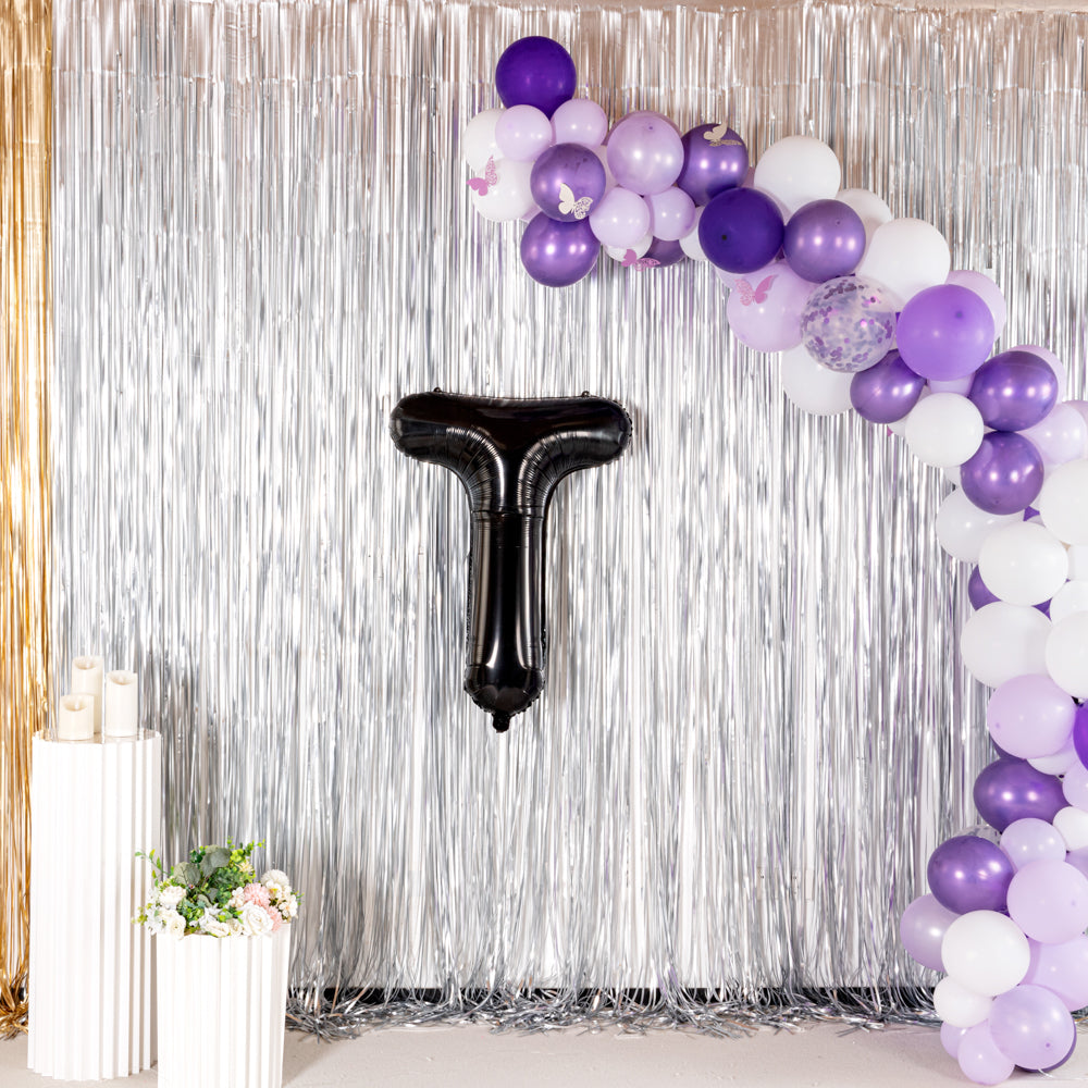 Black Mylar Letter T Balloon - 40