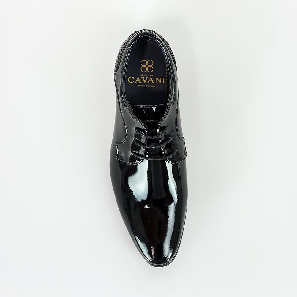 Cavani Scott Black Patent Leather Dress Shoes for Men - Formal & Business Occasions