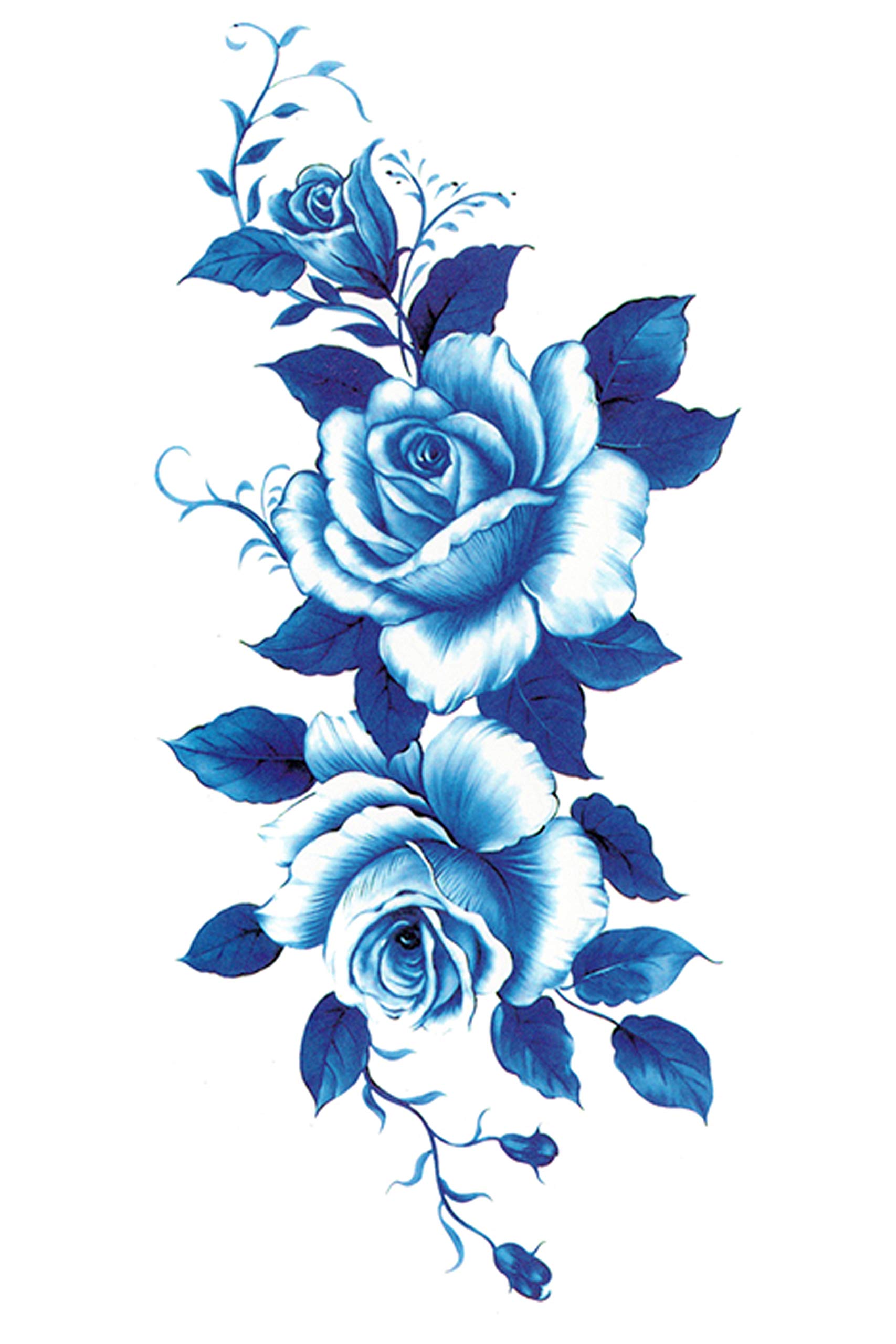 Waterproof Temporary Tattoo Stickers for Men & Women - Realistic 3D Flowers, Butterflies, Stars, Wolves & Armband Designs (19x9cm) | Perfect for Parties, Halloween, Cosplay & Body Art