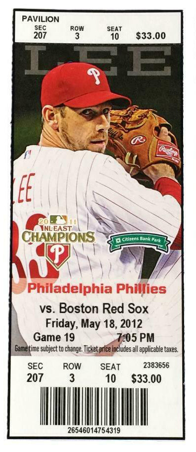 2012 Philadelphia Phillies Game Tickets - Lot of 3 | Authentic MLB Collectibles for Baseball Fans & Sports Memorabilia Enthusiasts | Perfect for Framing, Gifting, or Adding to Your Sports Collection