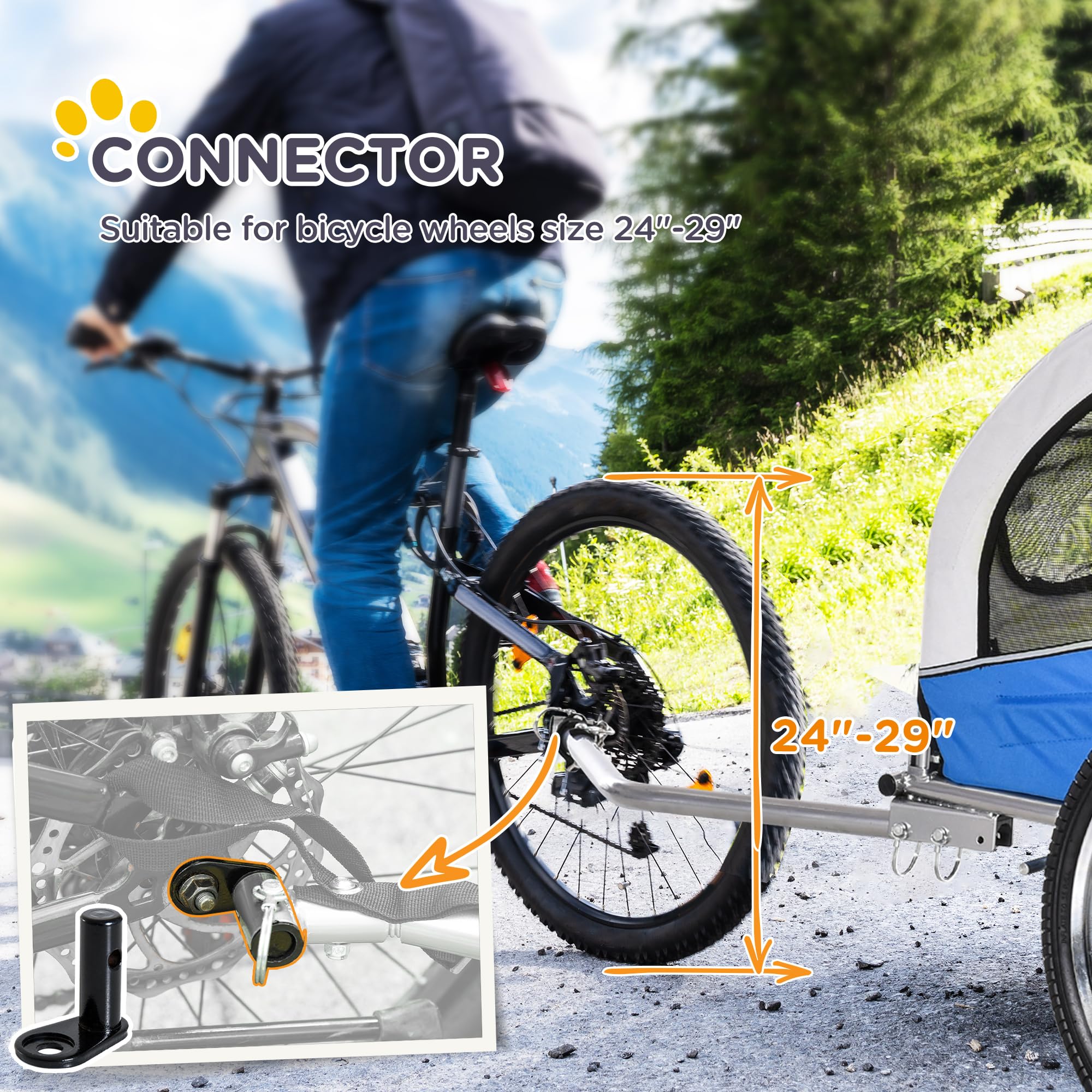 Aosom 2-in-1 Dog Bike Trailer & Pet Stroller with Removable Canopy, Storage Pockets - Perfect for Cycling, Jogging, and Outdoor Adventures with Your Pet