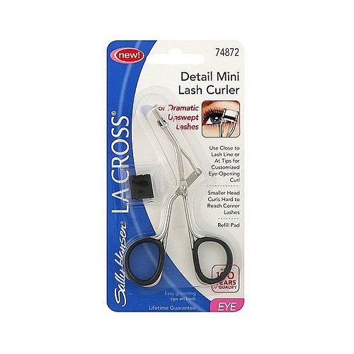 Sally Hansen La Cross Mini Eyelash Curler - Precision Lash Curling Tool for Natural & Dramatic Lashes | Perfect for Travel, Home & Professional Makeup Kits
