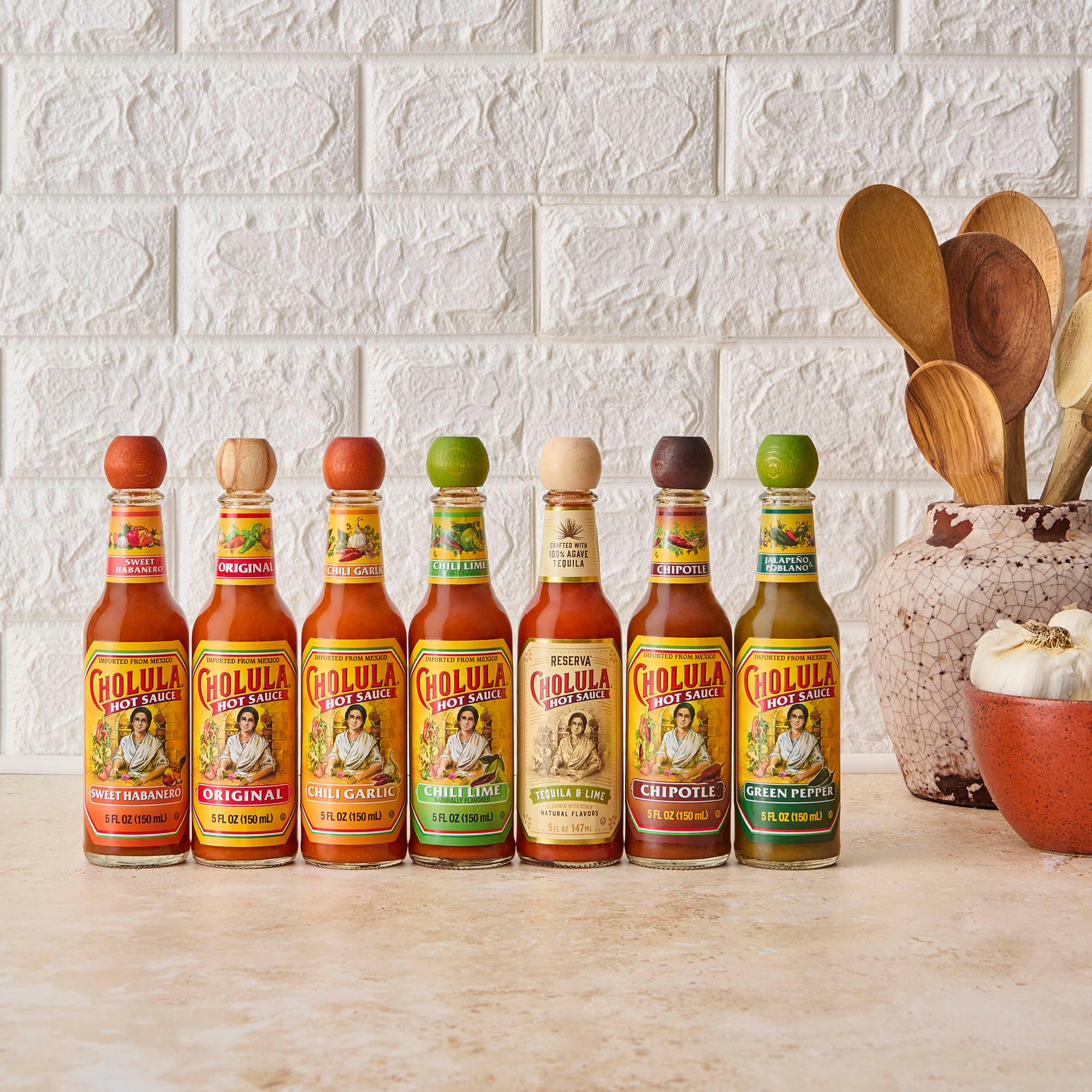 Cholula Hot Sauce Chili Lime Flavor - Kosher Certified, 5 fl oz (6-Pack) - Perfect for Tacos, Wings, and Mexican Cuisine