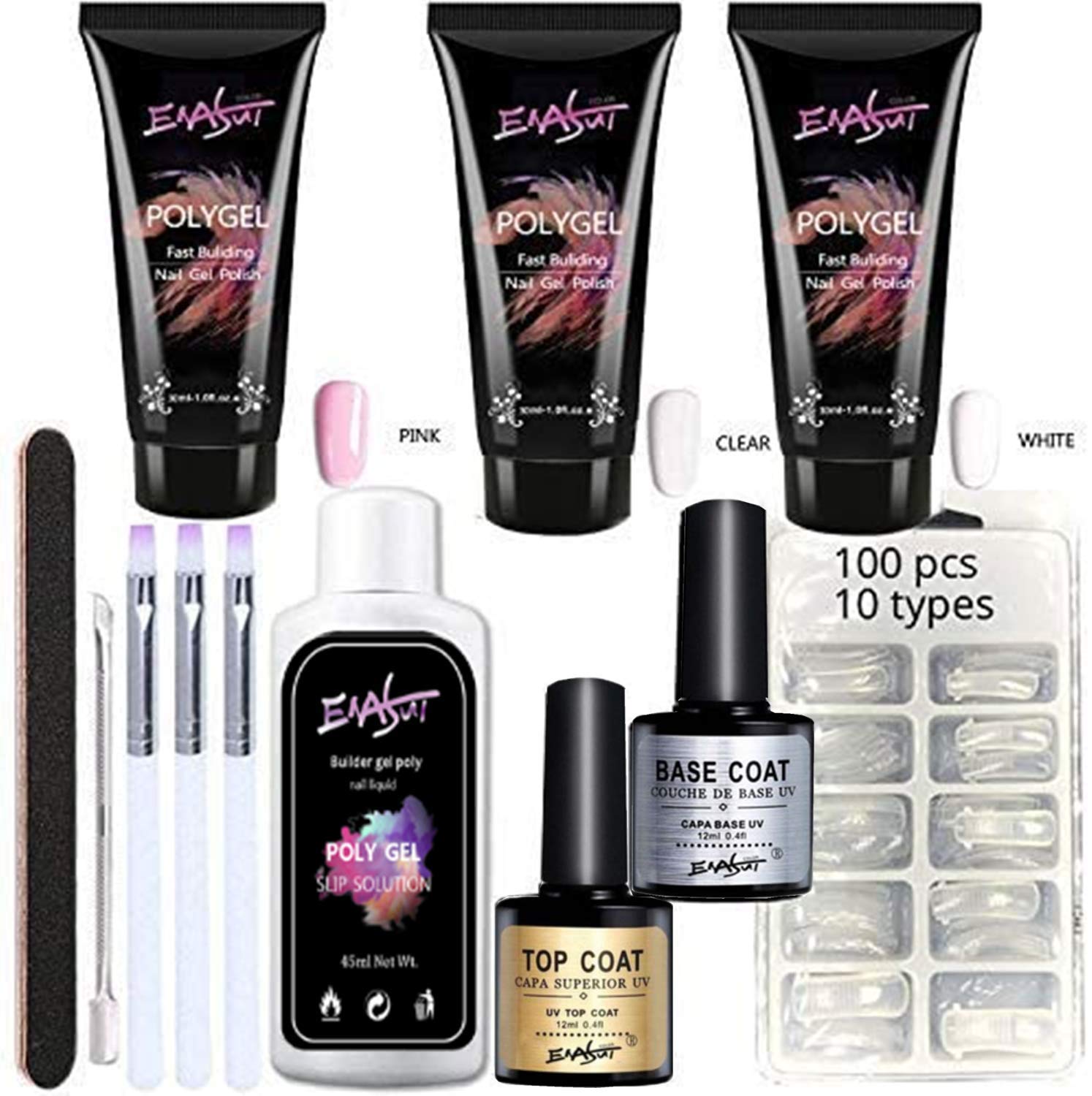 Poly Gel Nail Extension Kit - Professional Builder Gel for Quick & Easy Nail Extensions | DIY & Salon Use | Perfect for Home Manicures & Professional Nail Technicians
