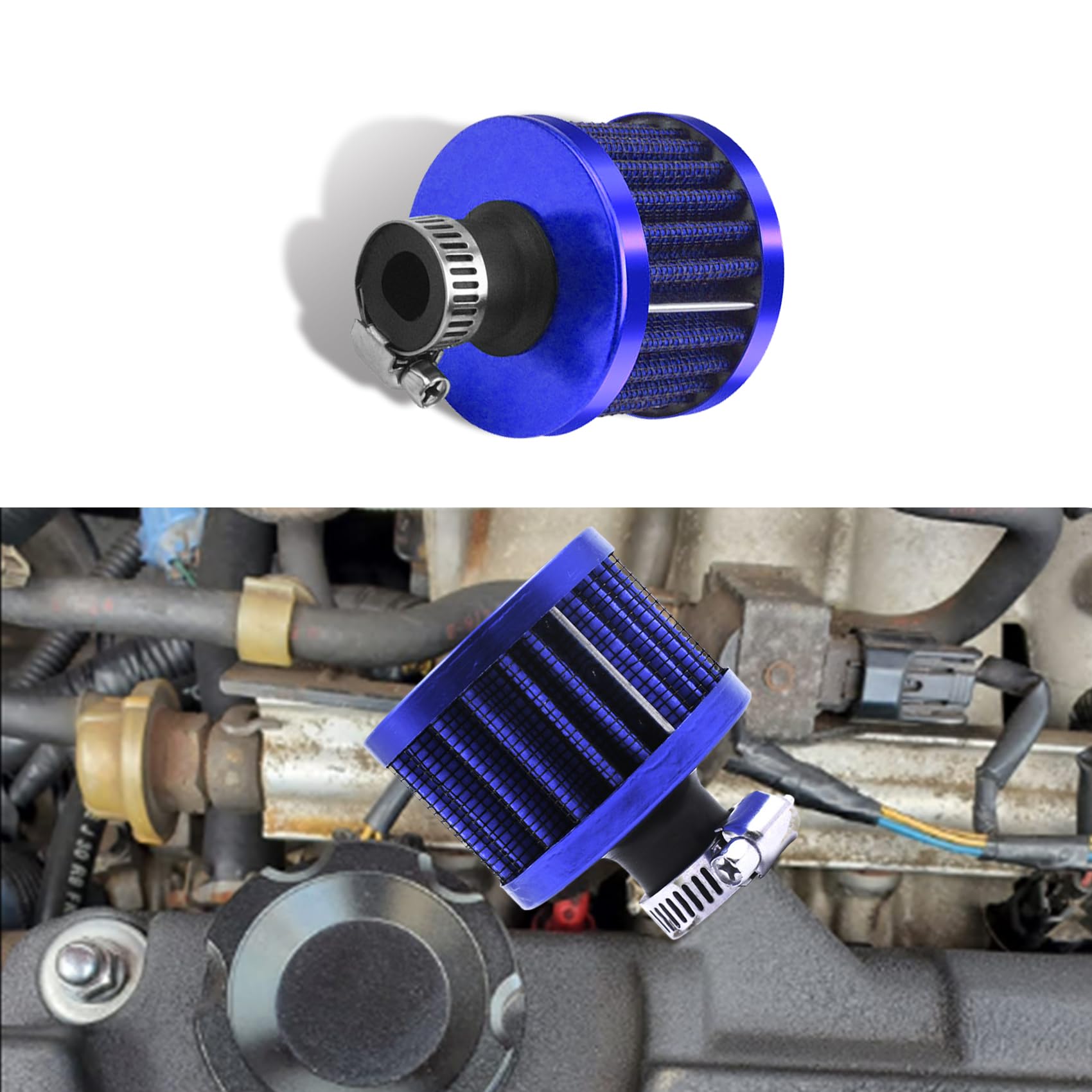 12mm Universal Air Intake Filter Breather for Small Engines & Turbo Vents - High Performance Cone Air Filter for Cars, Motorcycles & ATVs - Perfect for Engine Protection & Performance Boost in Off-Road & Racing Scenarios