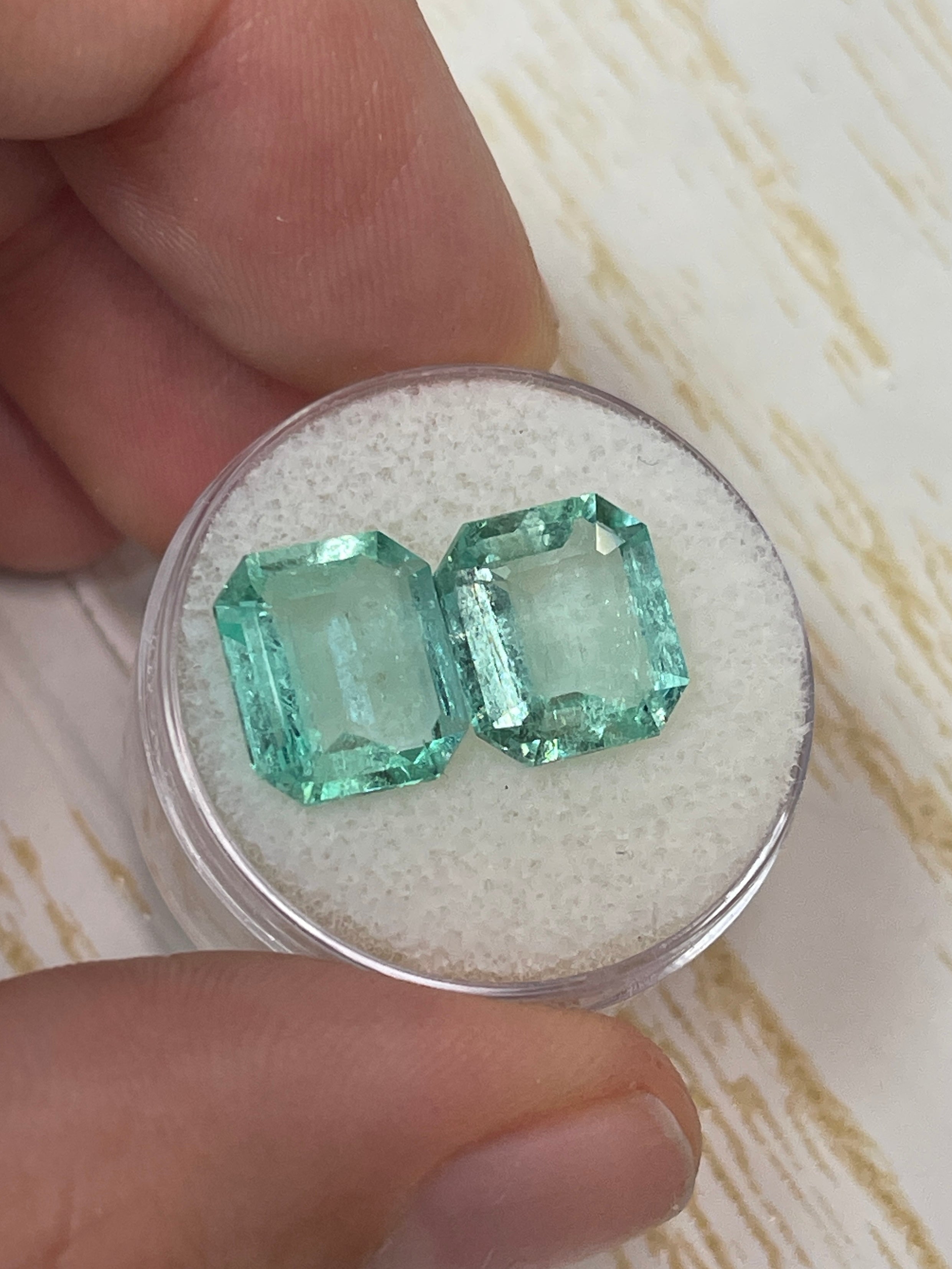 7.06tcw 11x9.5mm Matching Loose Colombian Emeralds - Premium Spready Cut Gemstones for Jewelry Making, Engagement Rings & Luxury Gifts