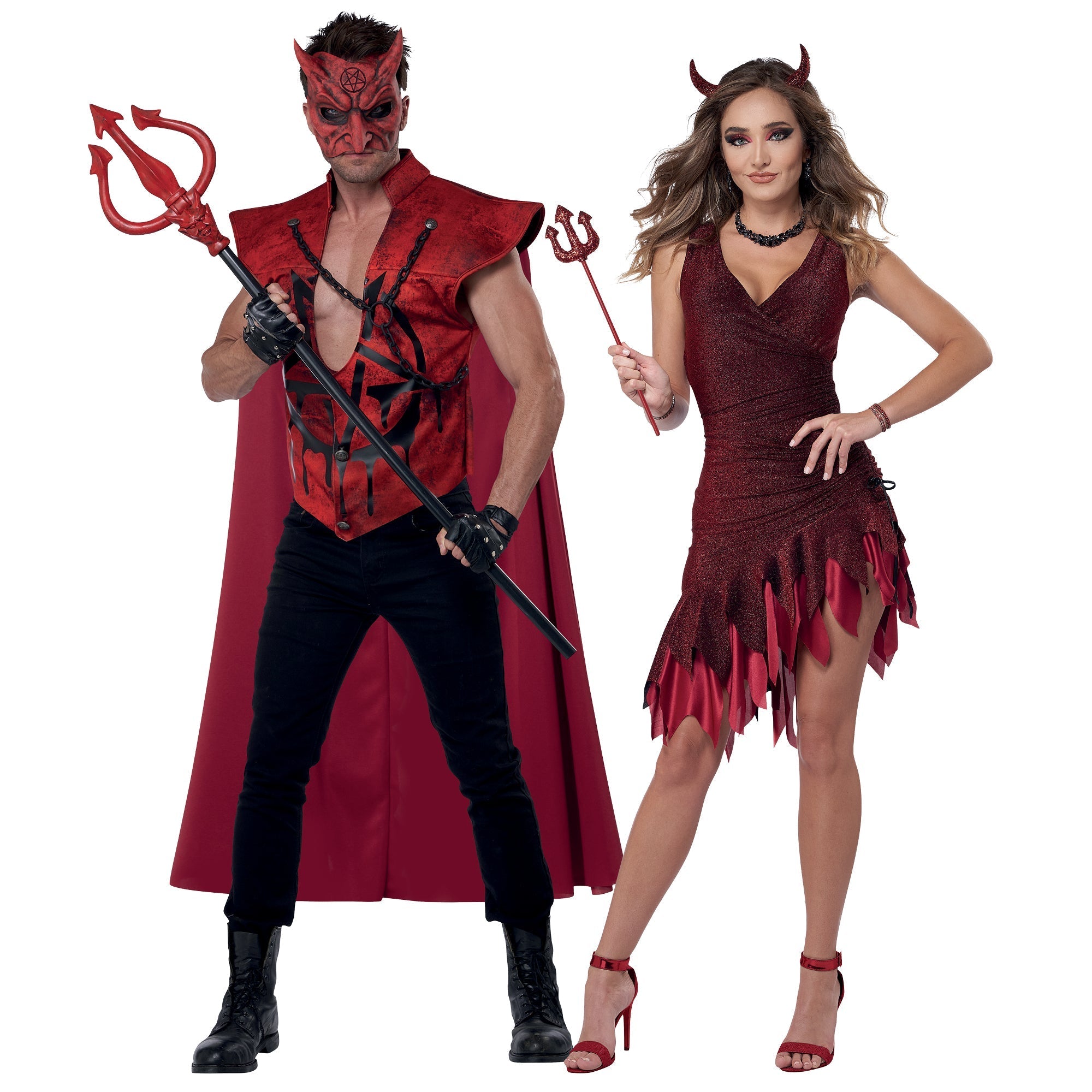 Angel & Devil Couple Halloween Costumes - Matching Outfits for Couples Costume Party & Cosplay Events