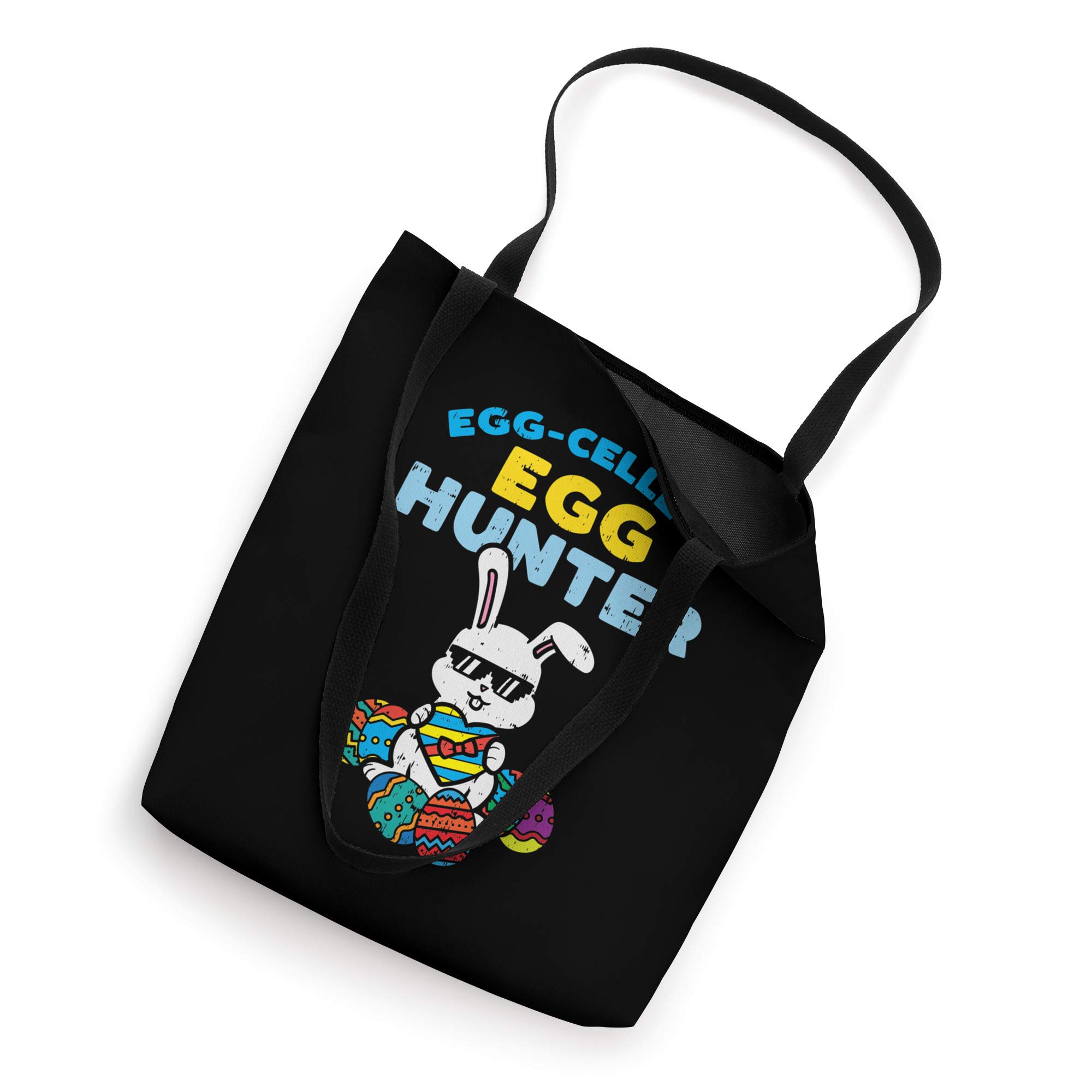 Eggcelent Egg Hunter Thug Bunny Cool Easter Tote Bag for Boys - Perfect for Easter Egg Hunts, School, and Gift Giving