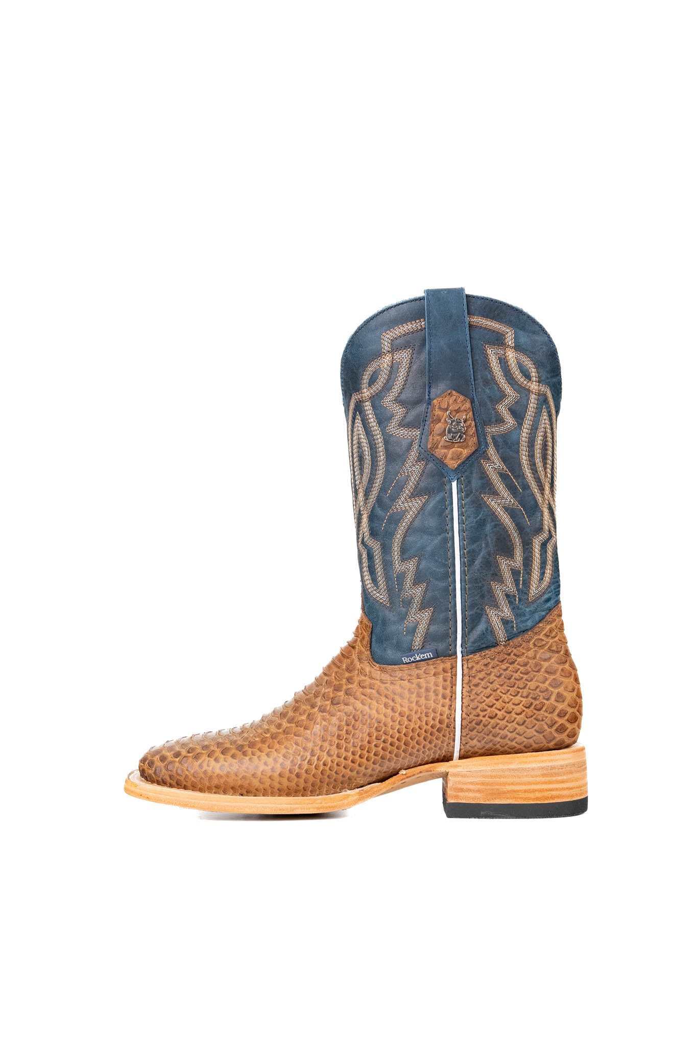 Renegade Python Square Toe Cowboy Boots for Men - Western Style Leather Boots with Exotic Snake Skin Design - Perfect for Rodeo, Country Dancing & Outdoor Adventures
