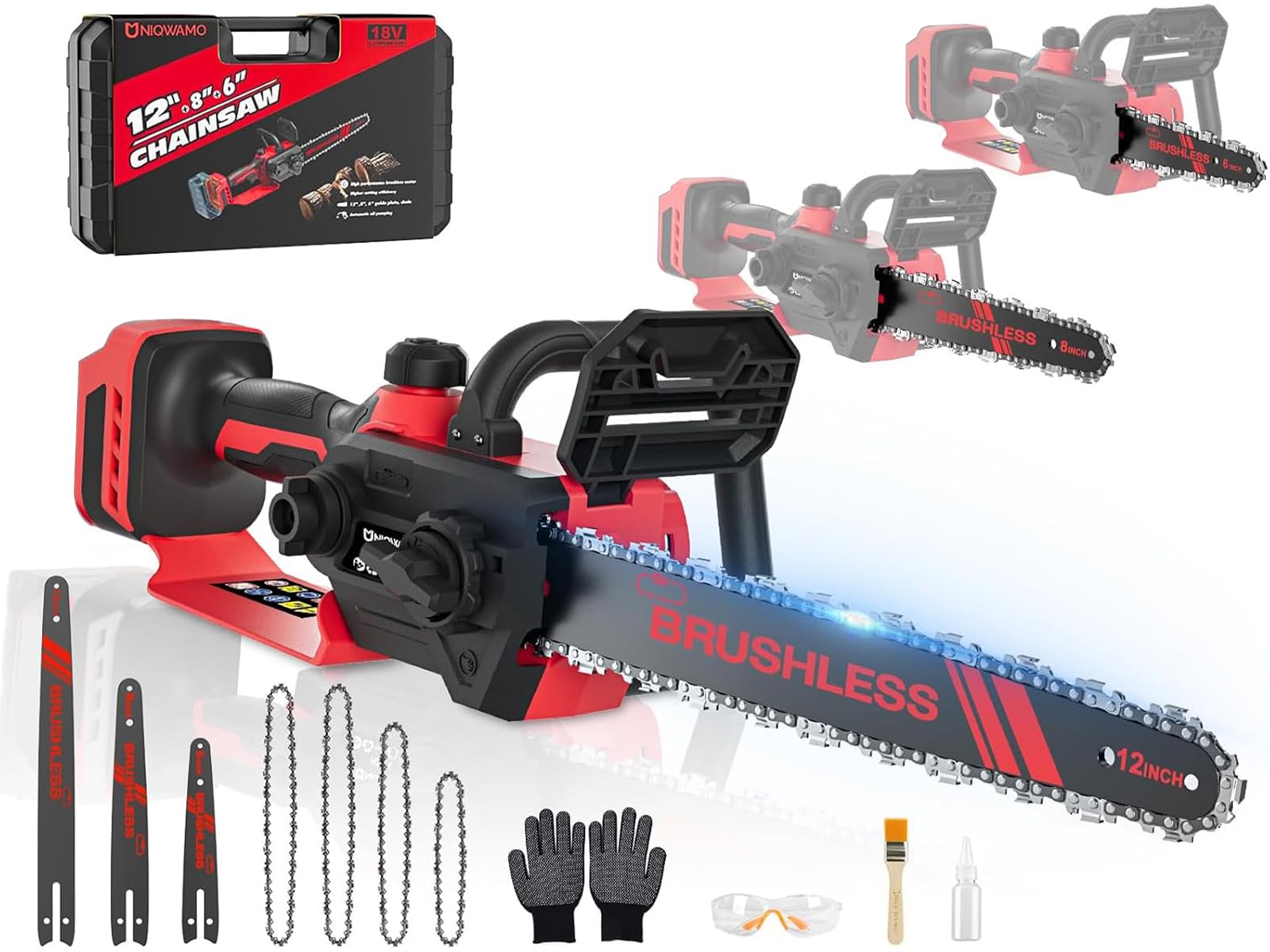 3-IN-1 Milwaukee 18V Battery Compatible Cordless Chainsaw - 12