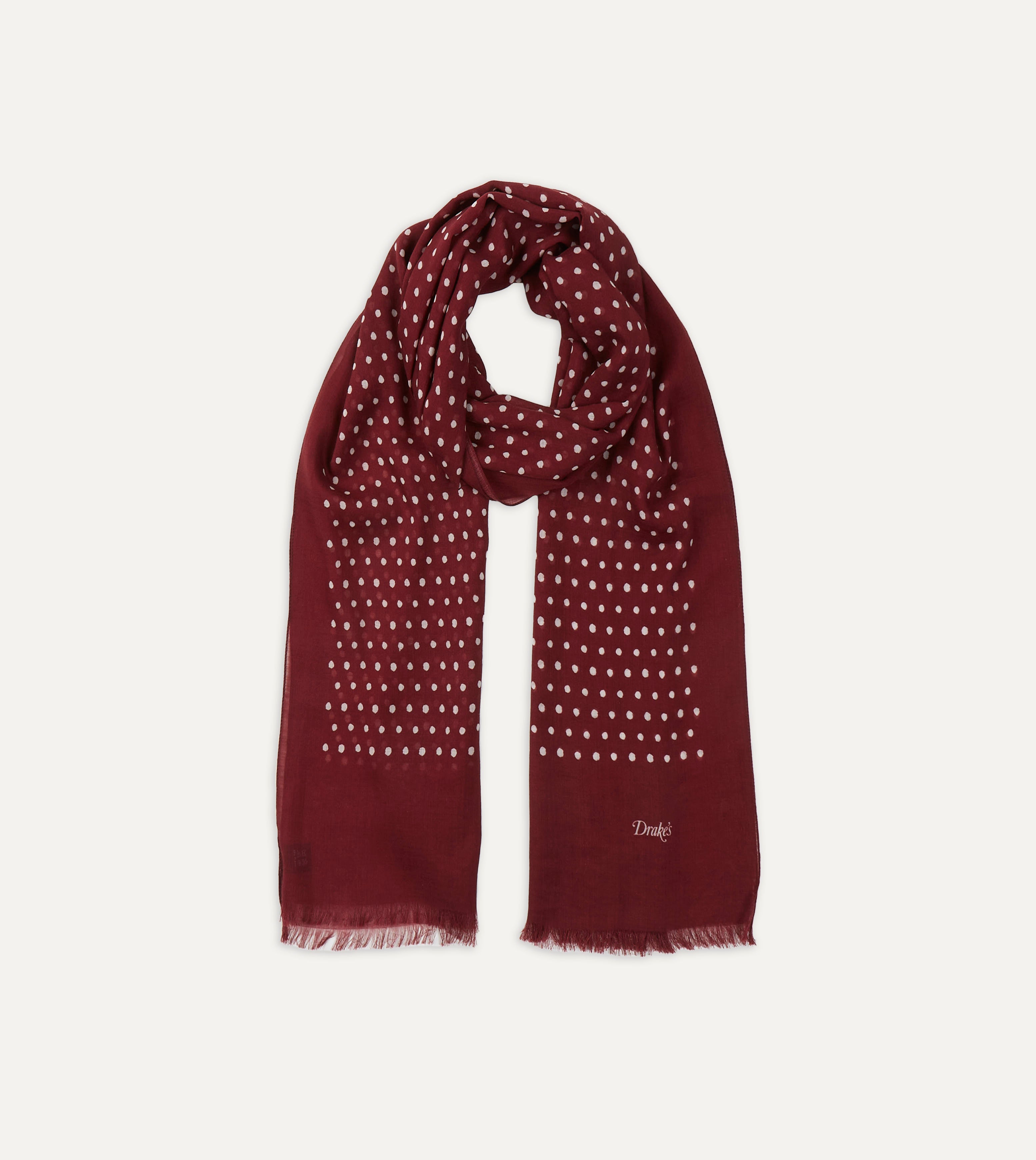 Stylish Red Polka Dot Wool Scarf - Soft Winter Fashion Accessory for Women - Perfect for Cold Weather, Office Wear & Holiday Outfits